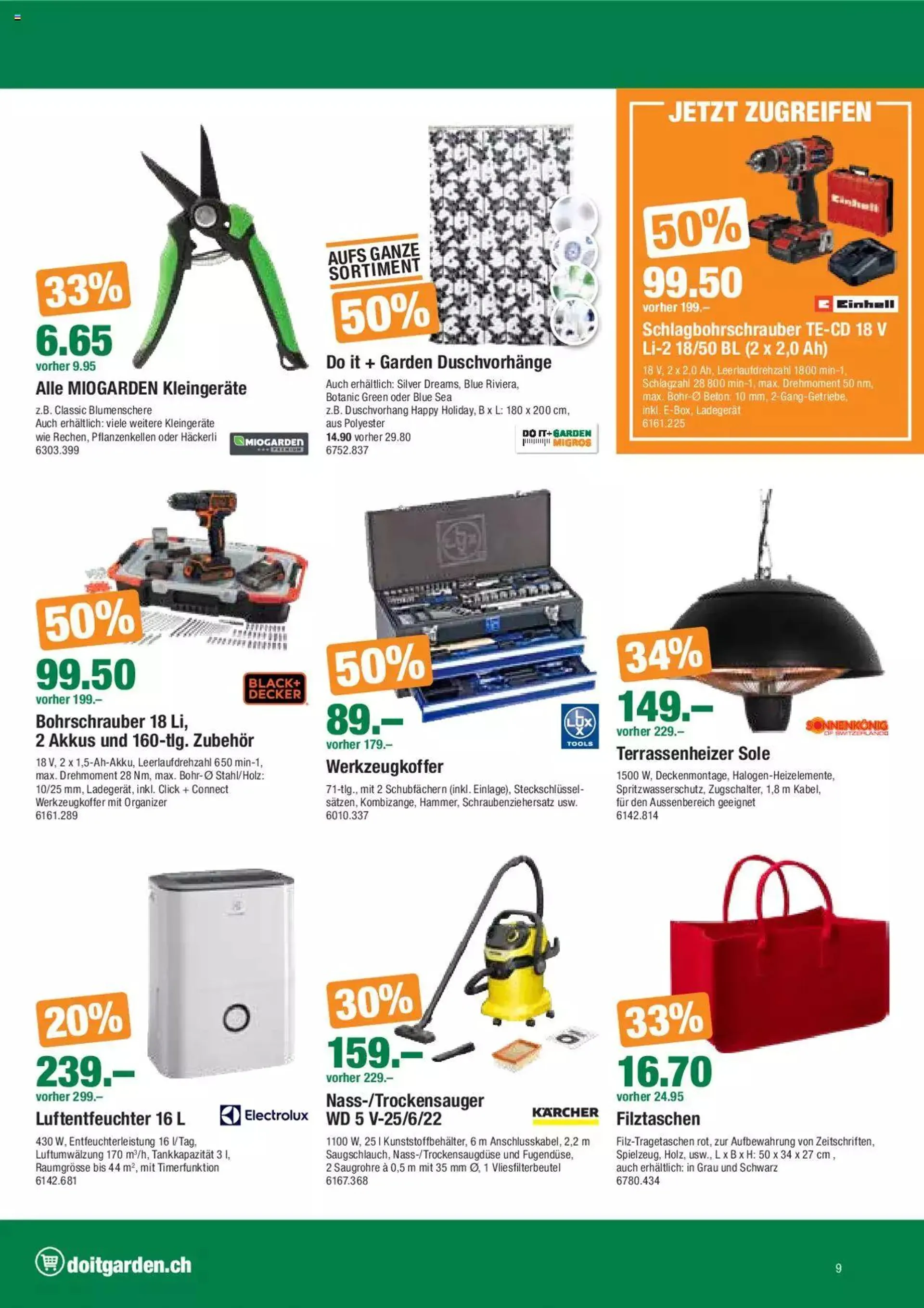 DO IT+GARDEN MIGROS Aktionen von 26. September bis 9. Oktober 2023 - Prospekt seite  9