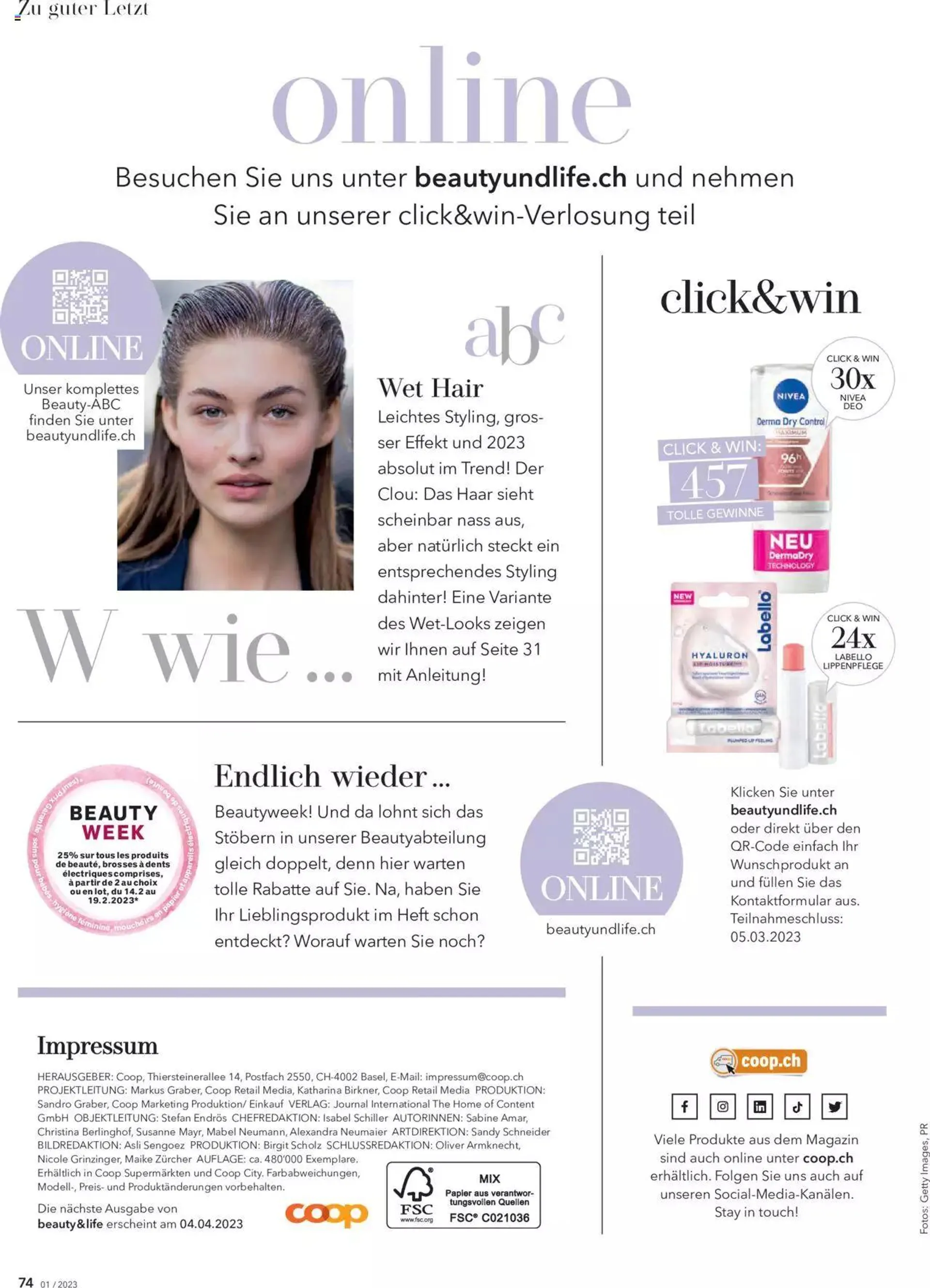 Coop -Beauty & Life von 16. Februar bis 31. Dezember 2023 - Prospekt seite  74