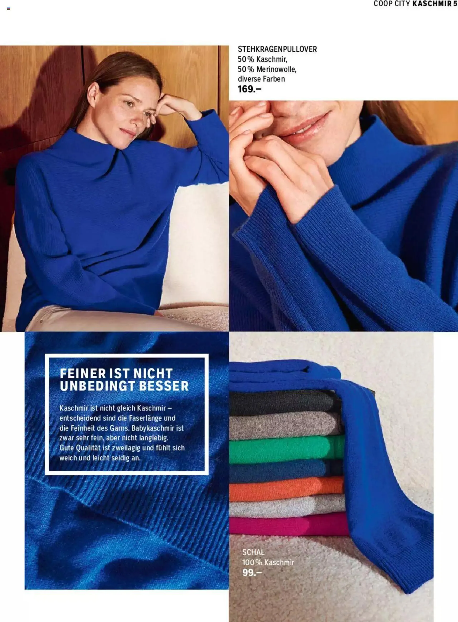 Coop City Aktionen Cashmere Collection von 5. September bis 31. Dezember 2023 - Prospekt seite  5