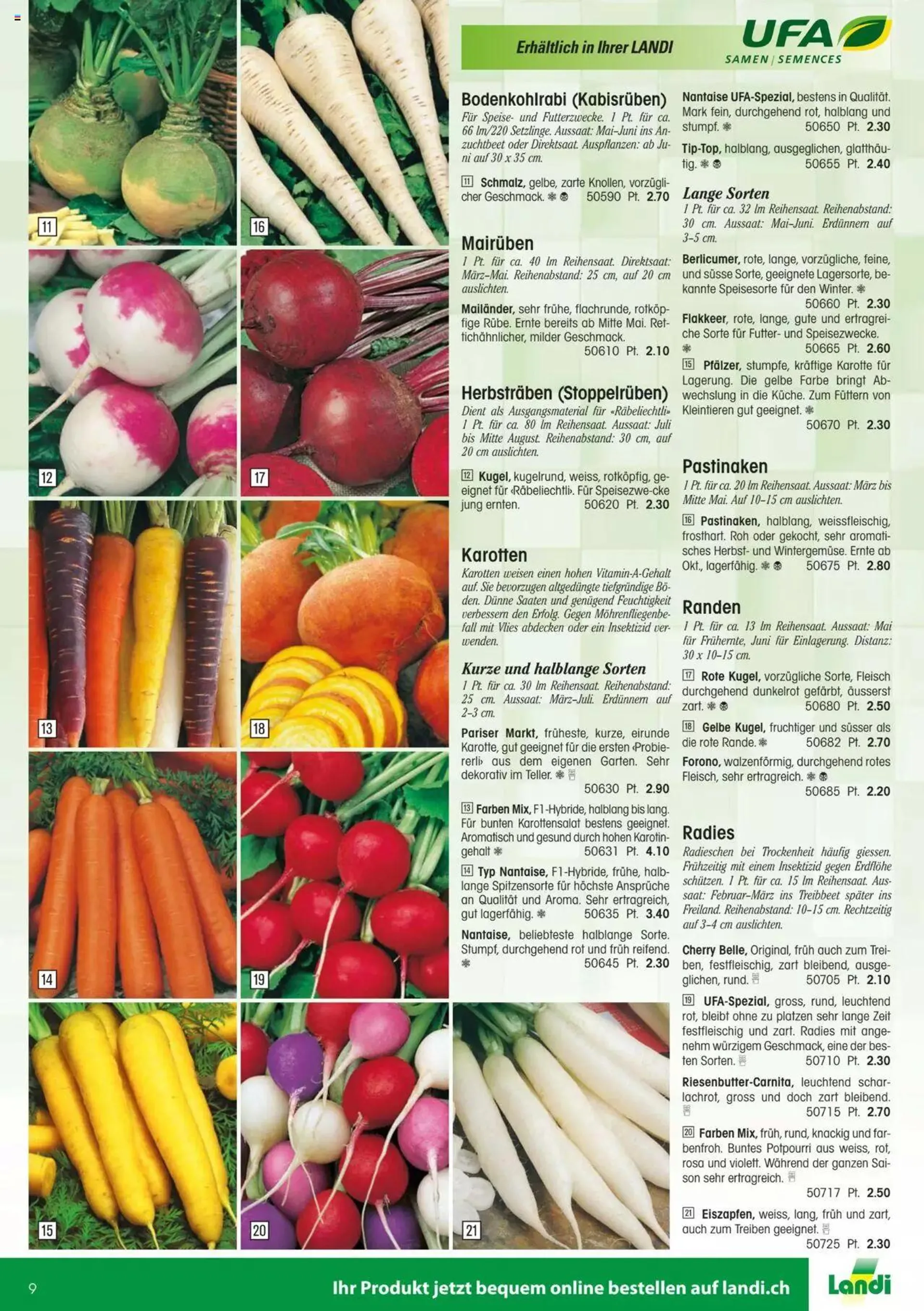 Landi - Gartensamenkatalog 2023 von 10. Januar bis 31. Dezember 2023 - Prospekt seite  9