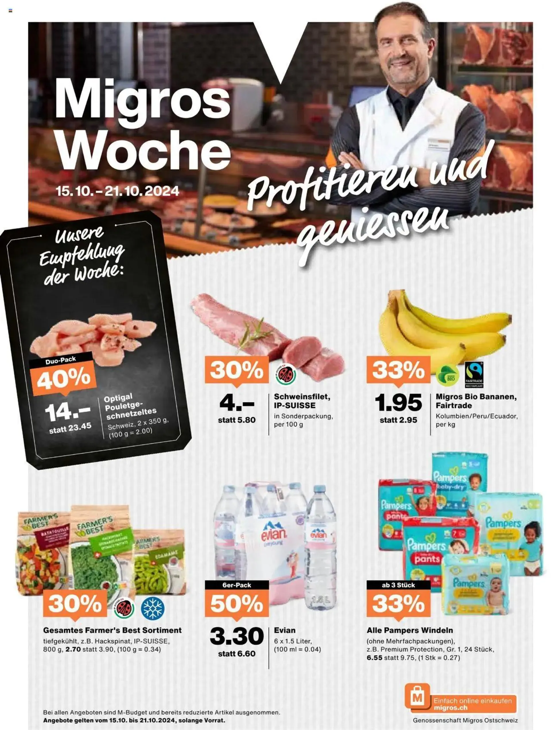 Migros Aktionen von 15. Oktober bis 21. Oktober 2024 - Prospekt seite  1