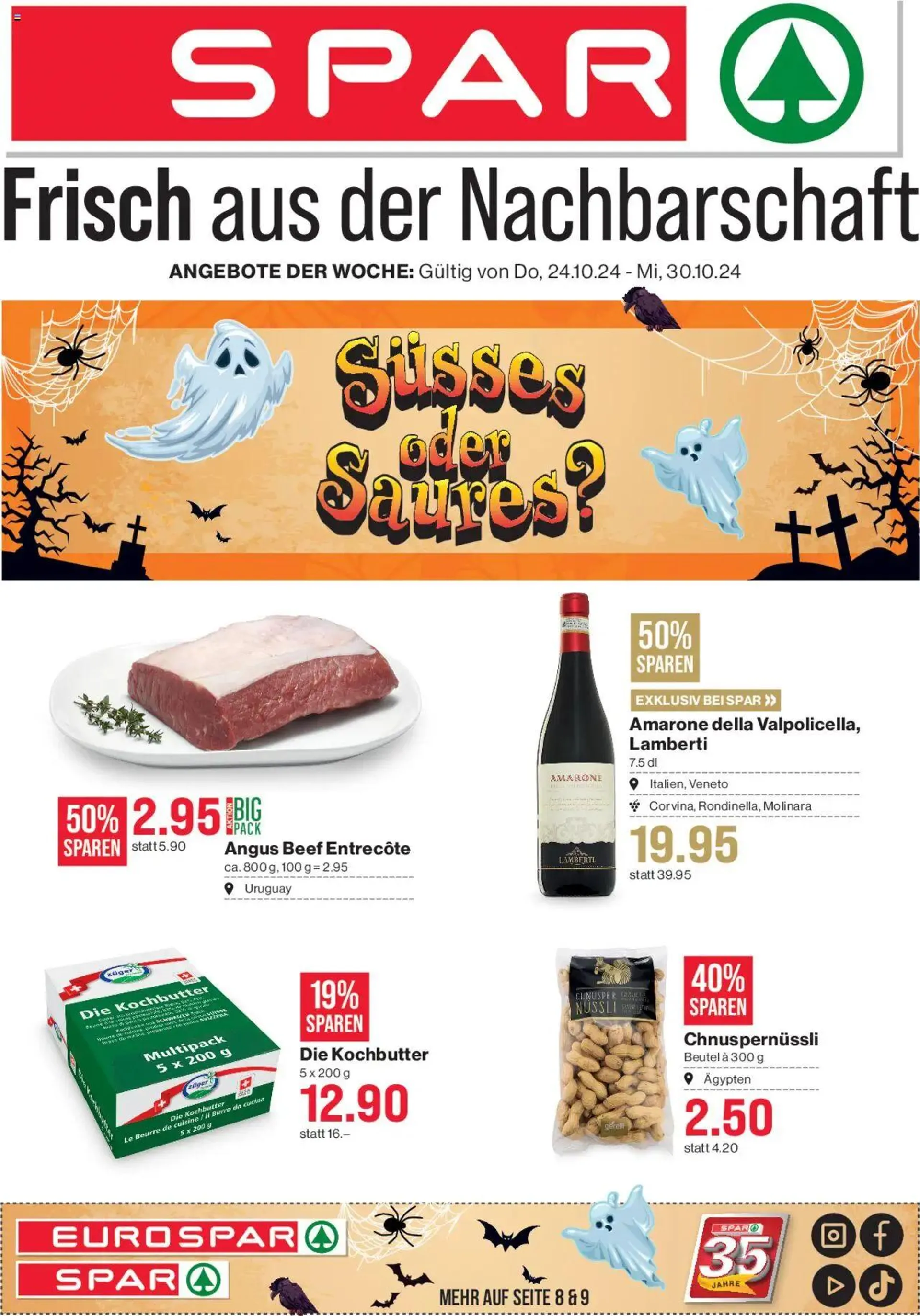 SPAR Aktionen von 24. Oktober bis 30. Oktober 2024 - Prospekt seite  1