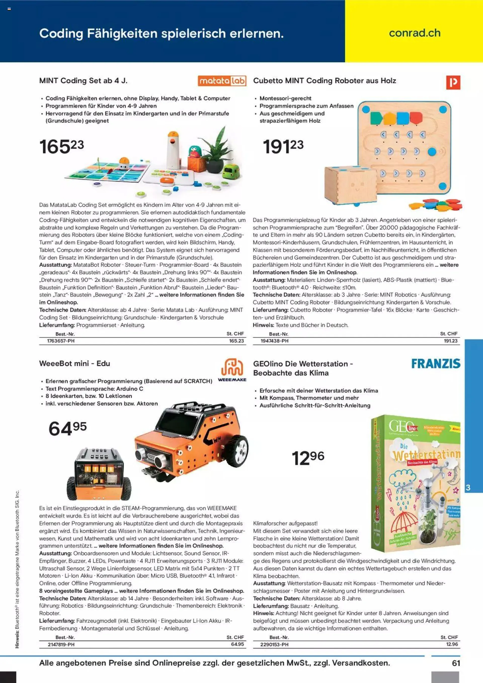 Conrad Aktionen Education von 5. September bis 31. Dezember 2024 - Prospekt seite  63