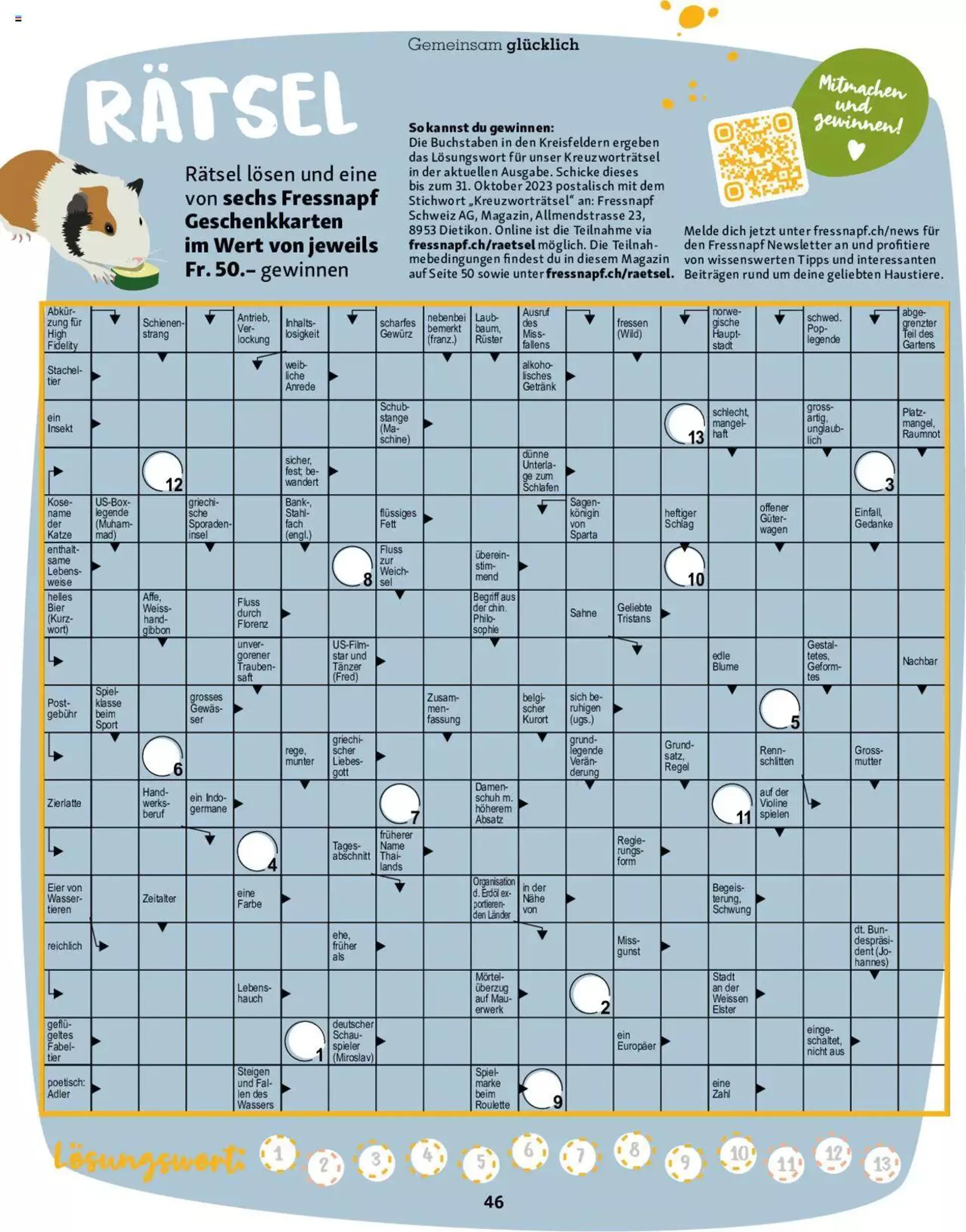 Fressnapf Magazin von 1. September bis 31. Oktober 2023 - Prospekt seite  46