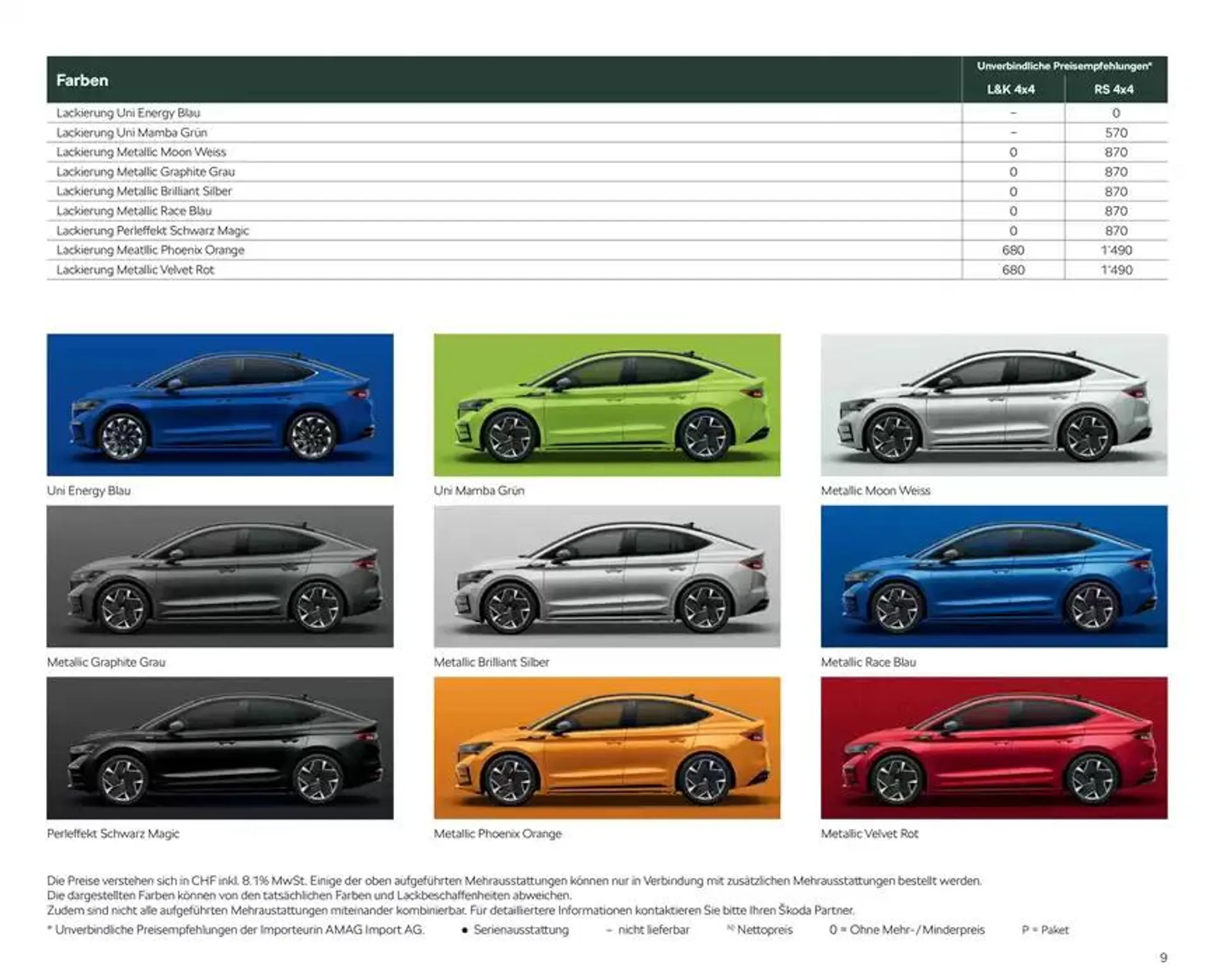 Preisliste Enyaq Coupé RS von 24. Oktober bis 7. November 2024 - Prospekt seite  9