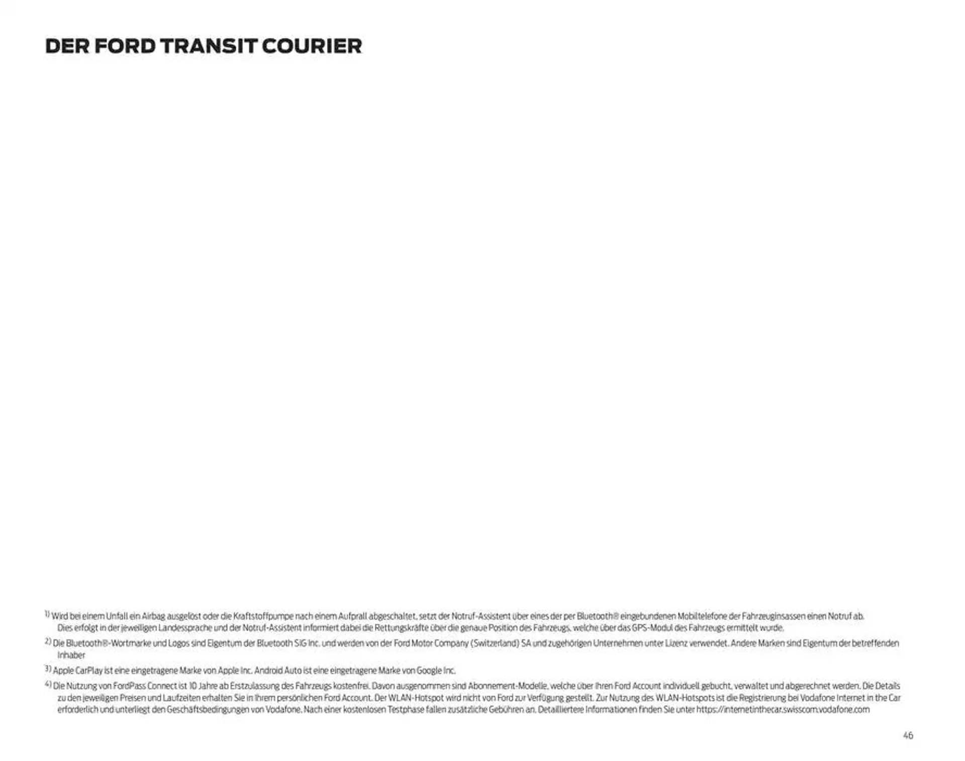 FORD TRANSIT COURIER Technische Daten Preisliste von 12. November bis 12. November 2025 - Prospekt seite  46