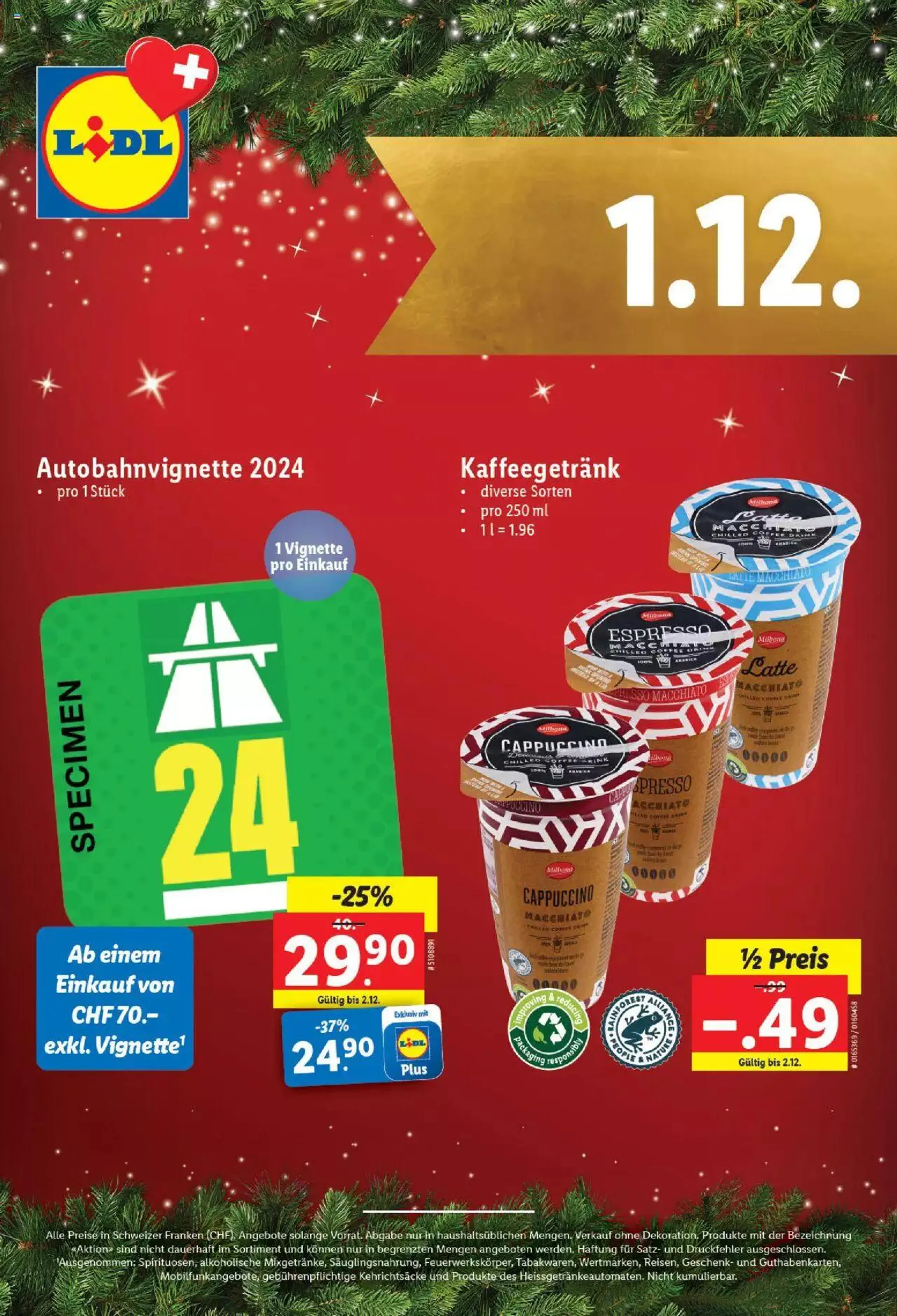 Lidl Aktionen Magische Weihnachtszeit von 1. Dezember bis 24. Dezember 2023 - Prospekt seite  2