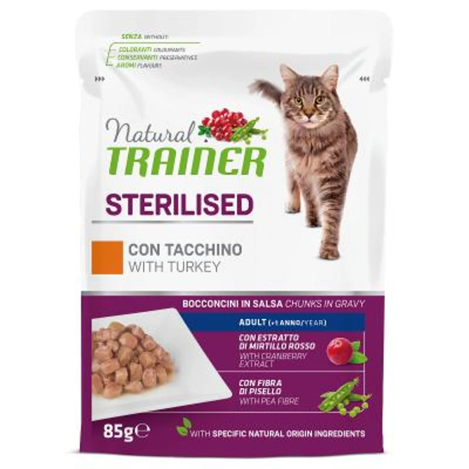 Trainer Sterilised Truthahn in Sauce 12x85g Beutel