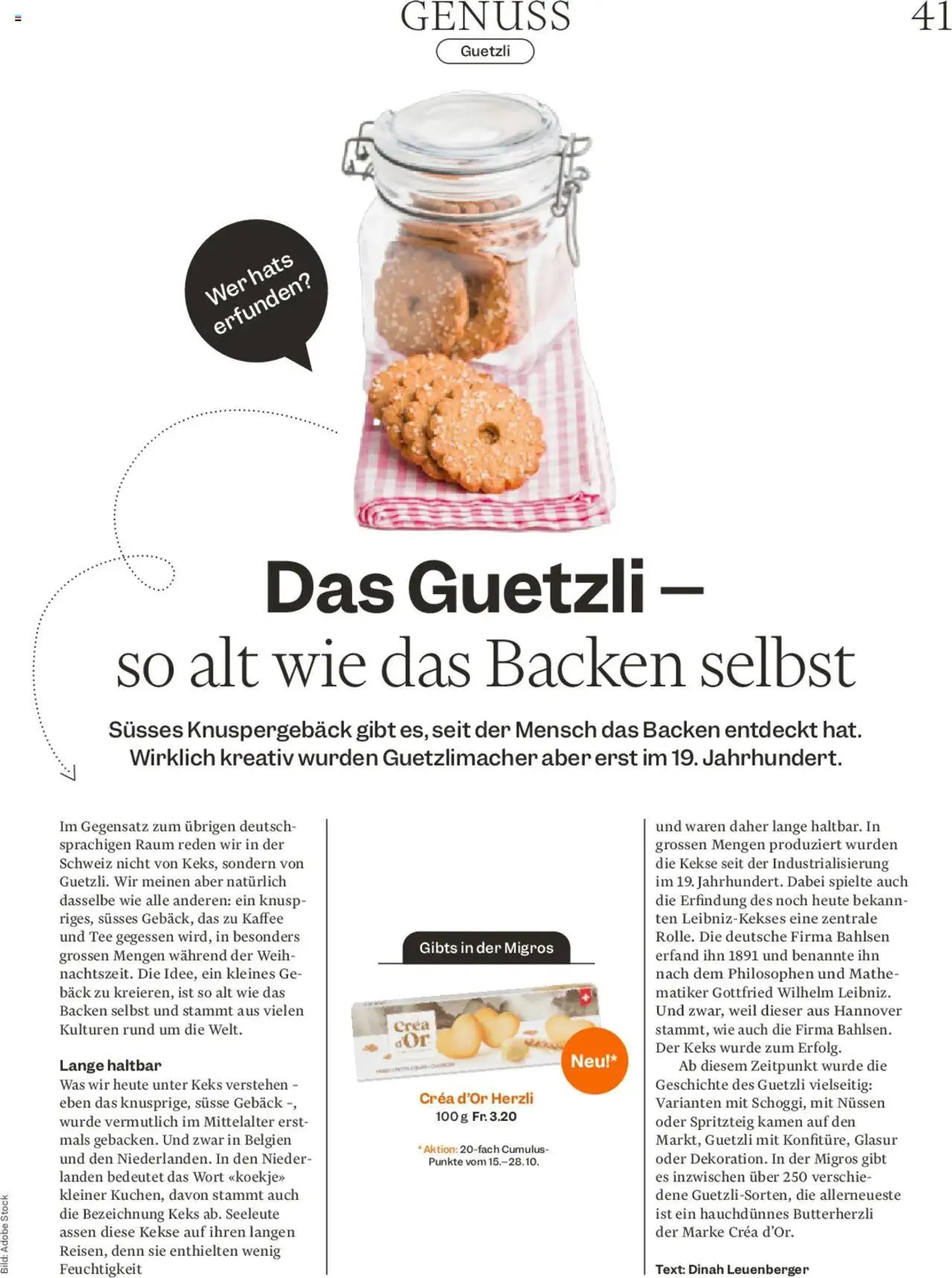 Migros - Magazin von 14. Oktober bis 20. Oktober 2024 - Prospekt seite  41