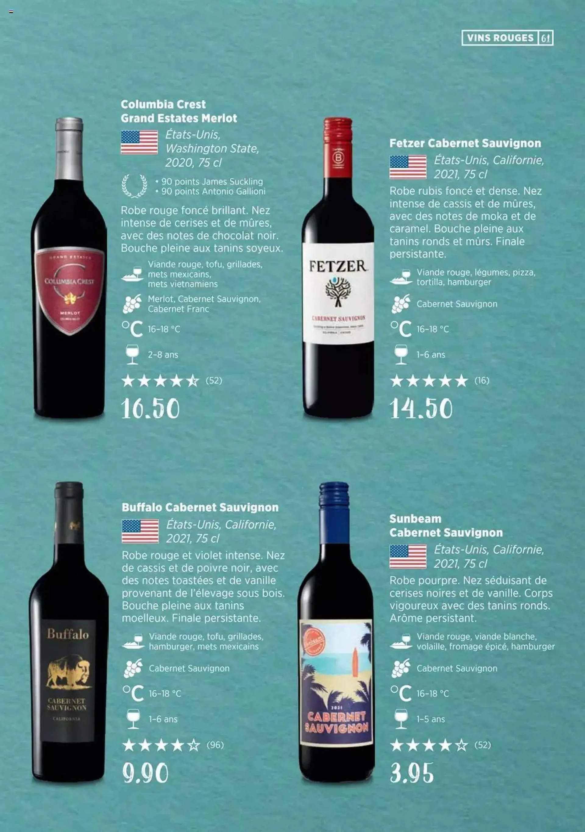 Denner Guide des vins 2023 /2024 FR von 11. September bis 31. Dezember 2023 - Prospekt seite  61