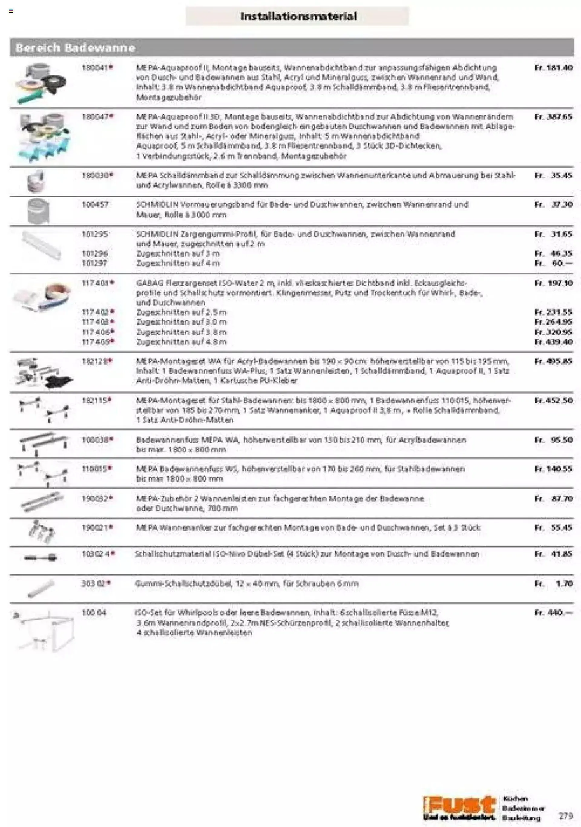 Fust Badezimmermagazin von 17. April bis 31. Dezember 2023 - Prospekt seite  279