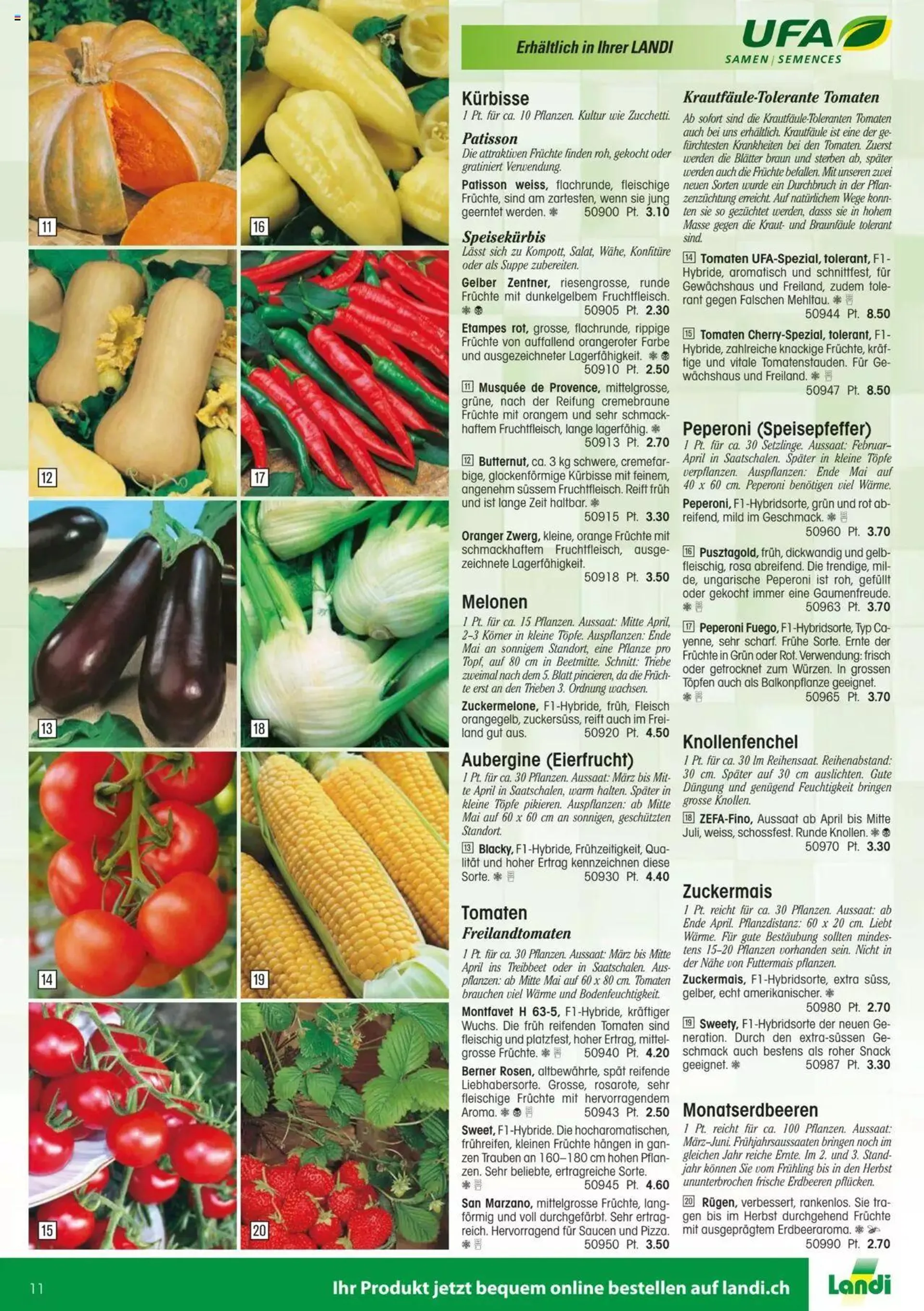 Landi - Gartensamenkatalog 2023 von 10. Januar bis 31. Dezember 2023 - Prospekt seite  11