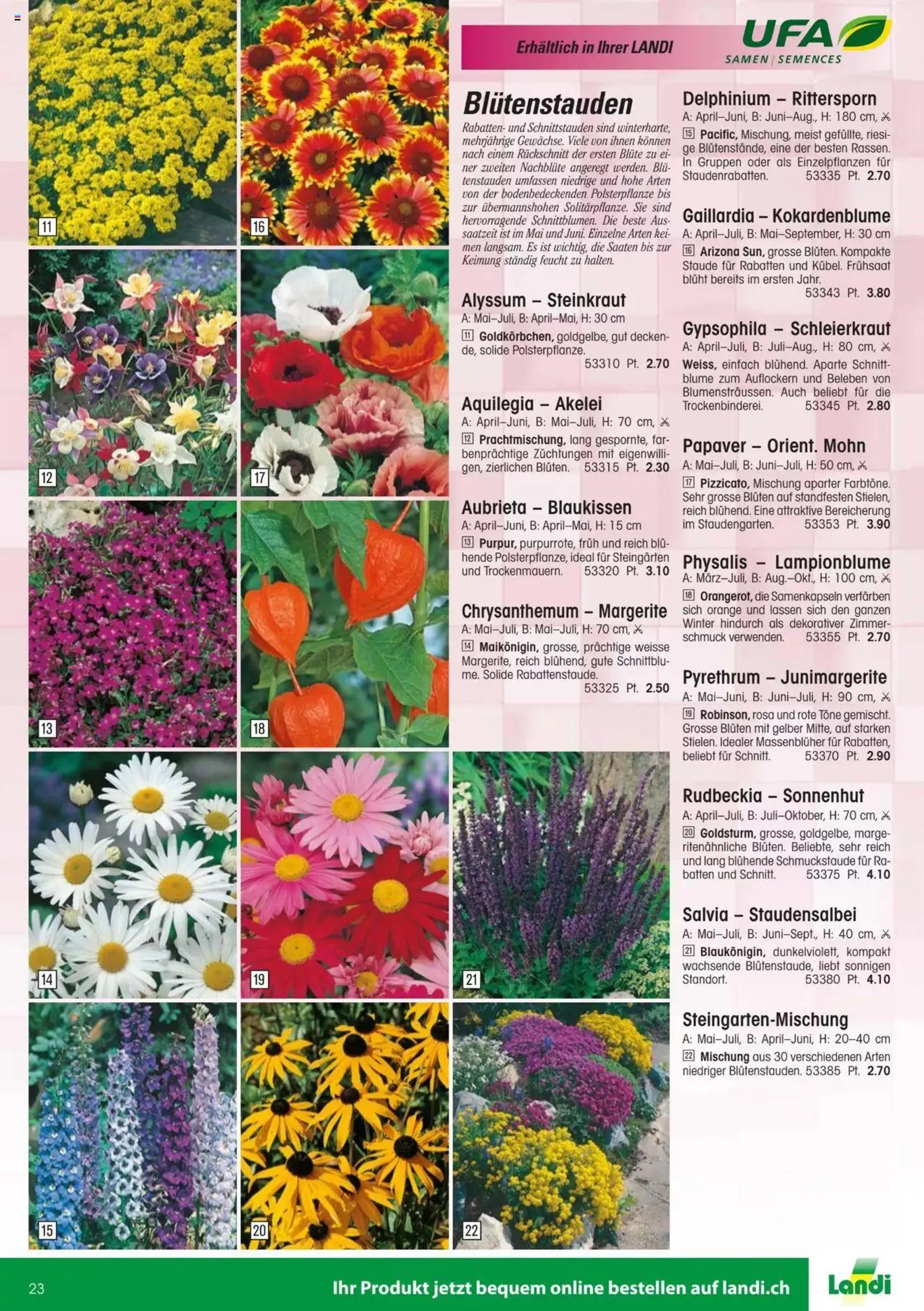 Landi - Gartensamenkatalog 2023 von 10. Januar bis 31. Dezember 2023 - Prospekt seite  23