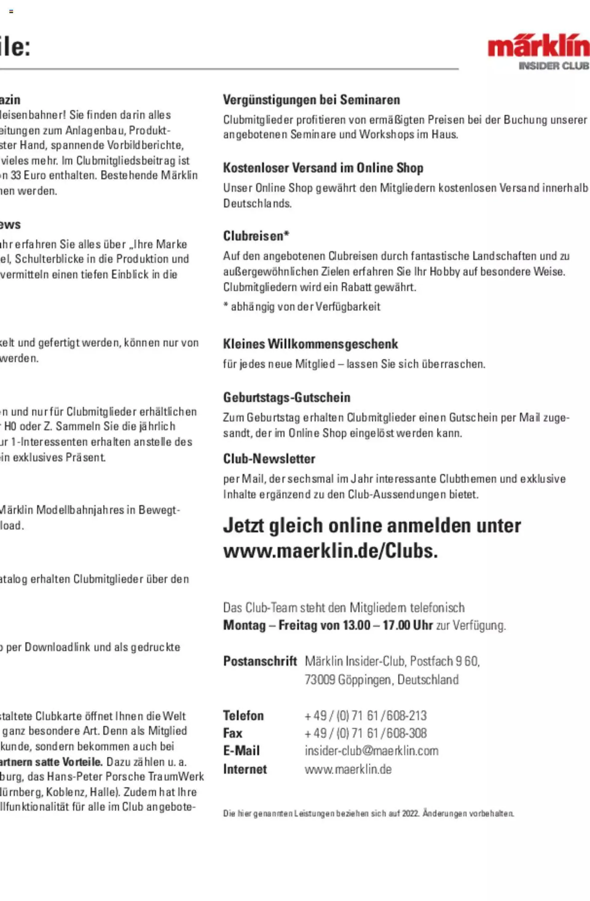 Conrad - Märklin Neuheiten 2022 von 28. März bis 31. Dezember 2023 - Prospekt seite  292