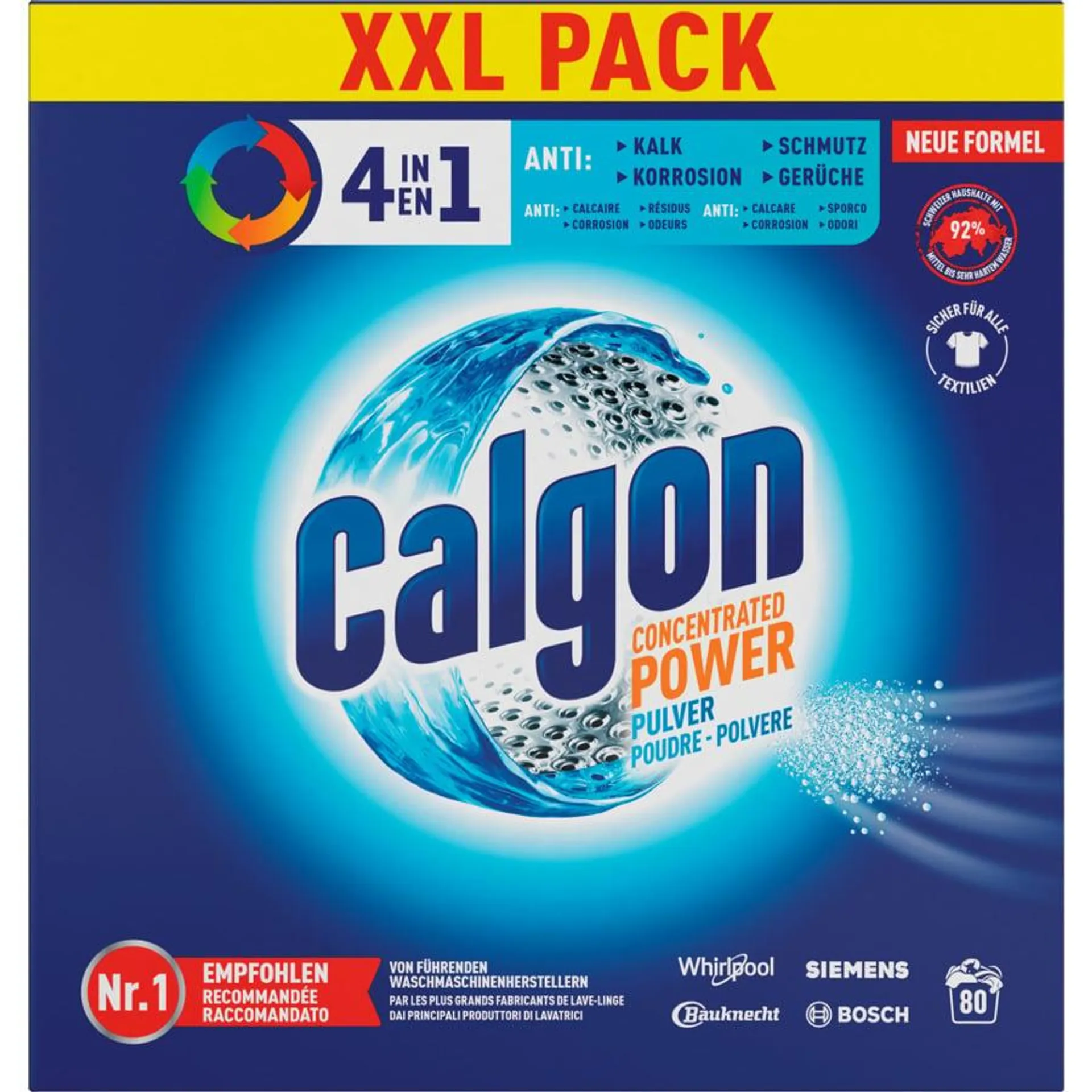 Calgon Pulver Konzentrierte Power 4in1 80 Waschgänge