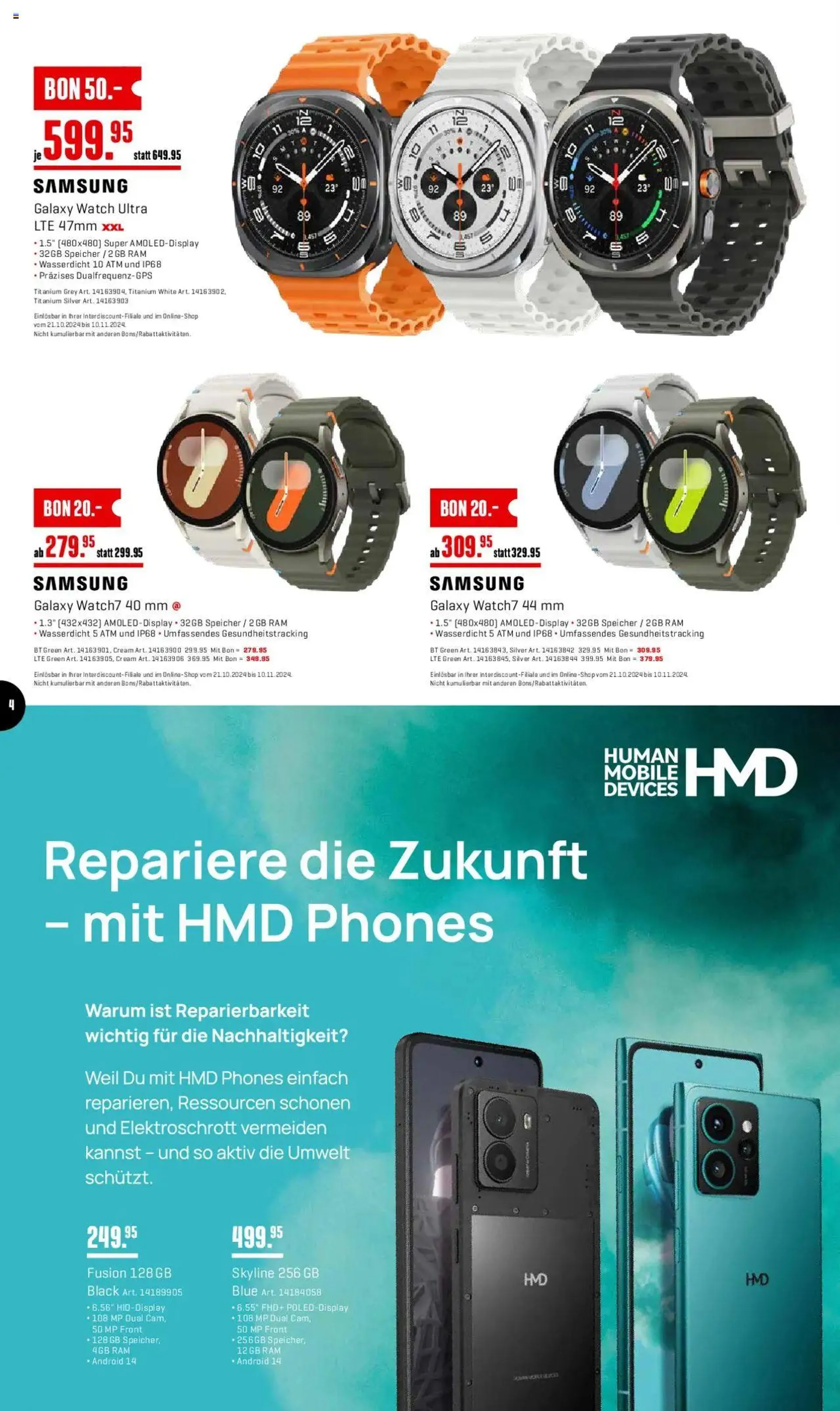 Interdiscount Mobile Prospekt von 21. Oktober bis 10. November 2024 - Prospekt seite  4