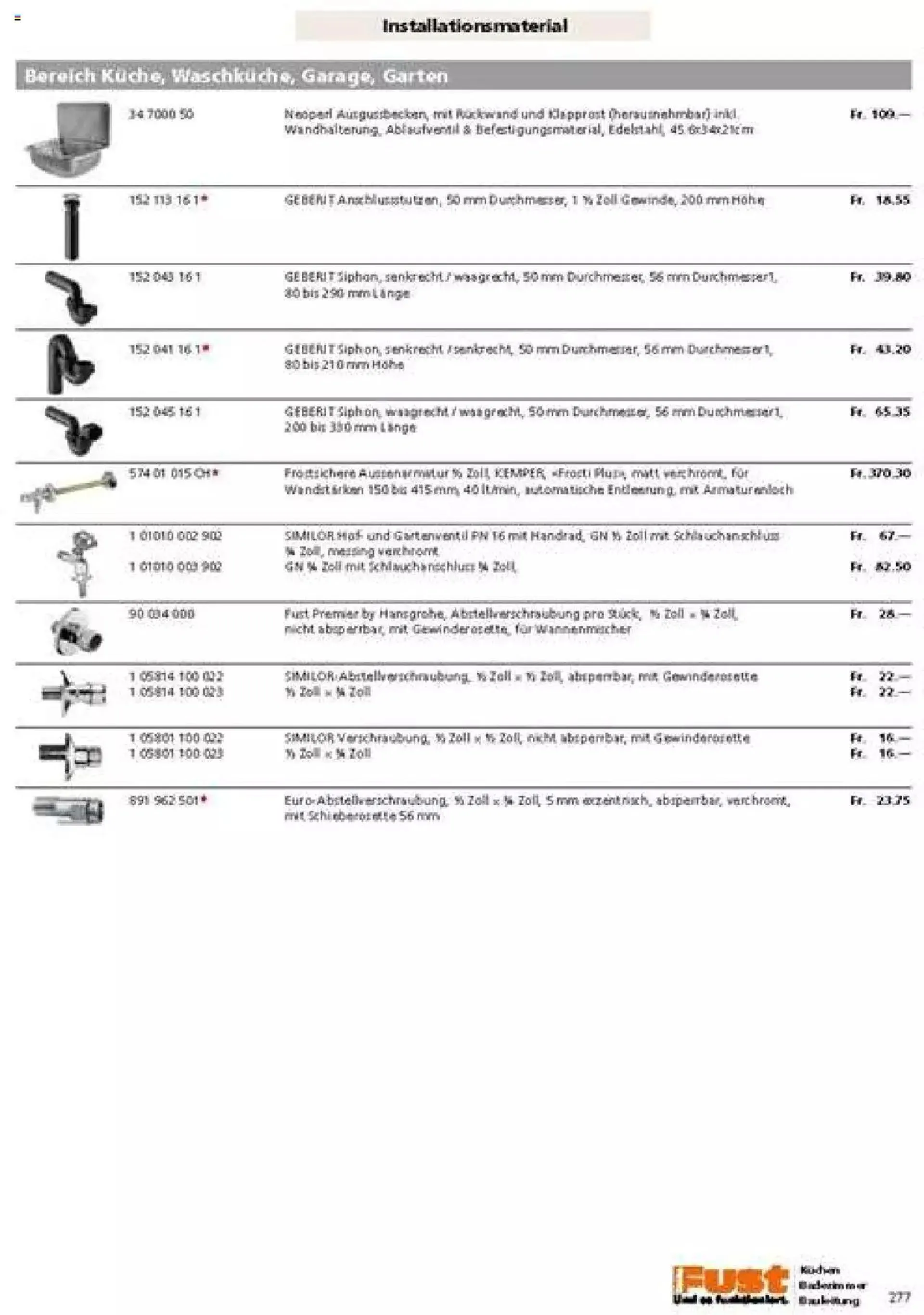 Fust Badezimmermagazin von 17. April bis 31. Dezember 2023 - Prospekt seite  277