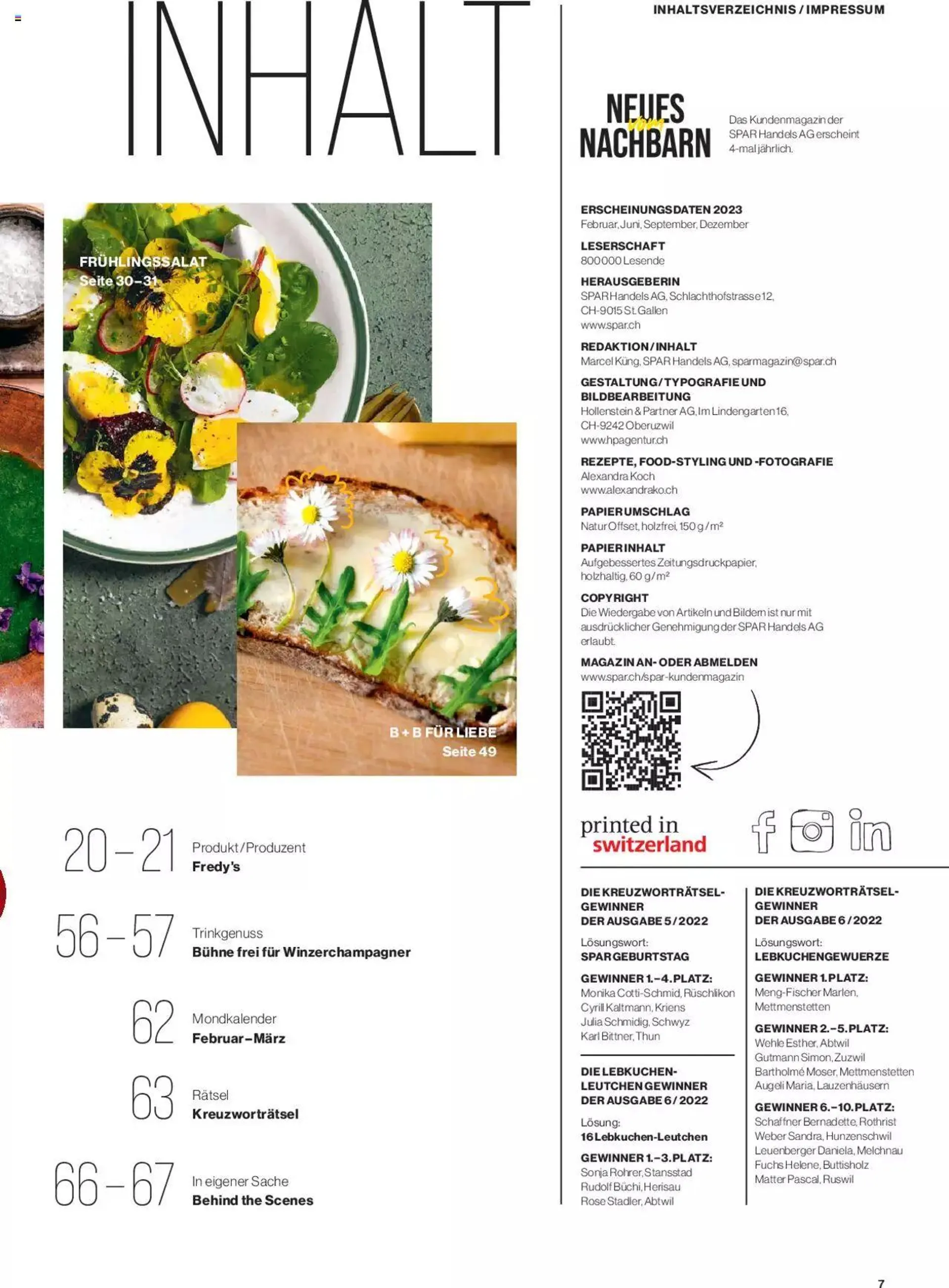 SPAR Kundenmagazin von 2. März bis 31. Dezember 2023 - Prospekt seite  7
