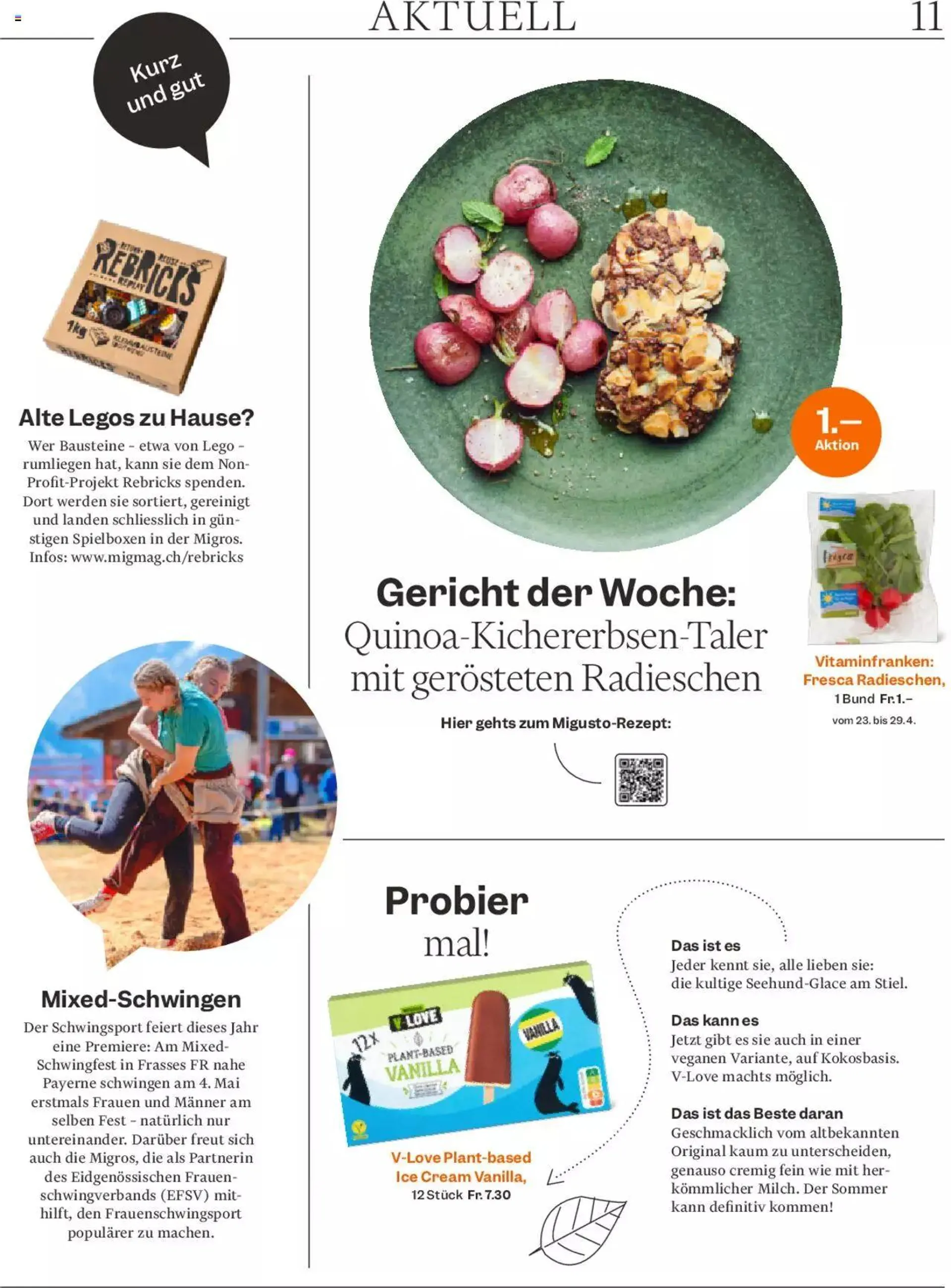 Migros - Magazin von 23. April bis 29. April 2024 - Prospekt seite  11