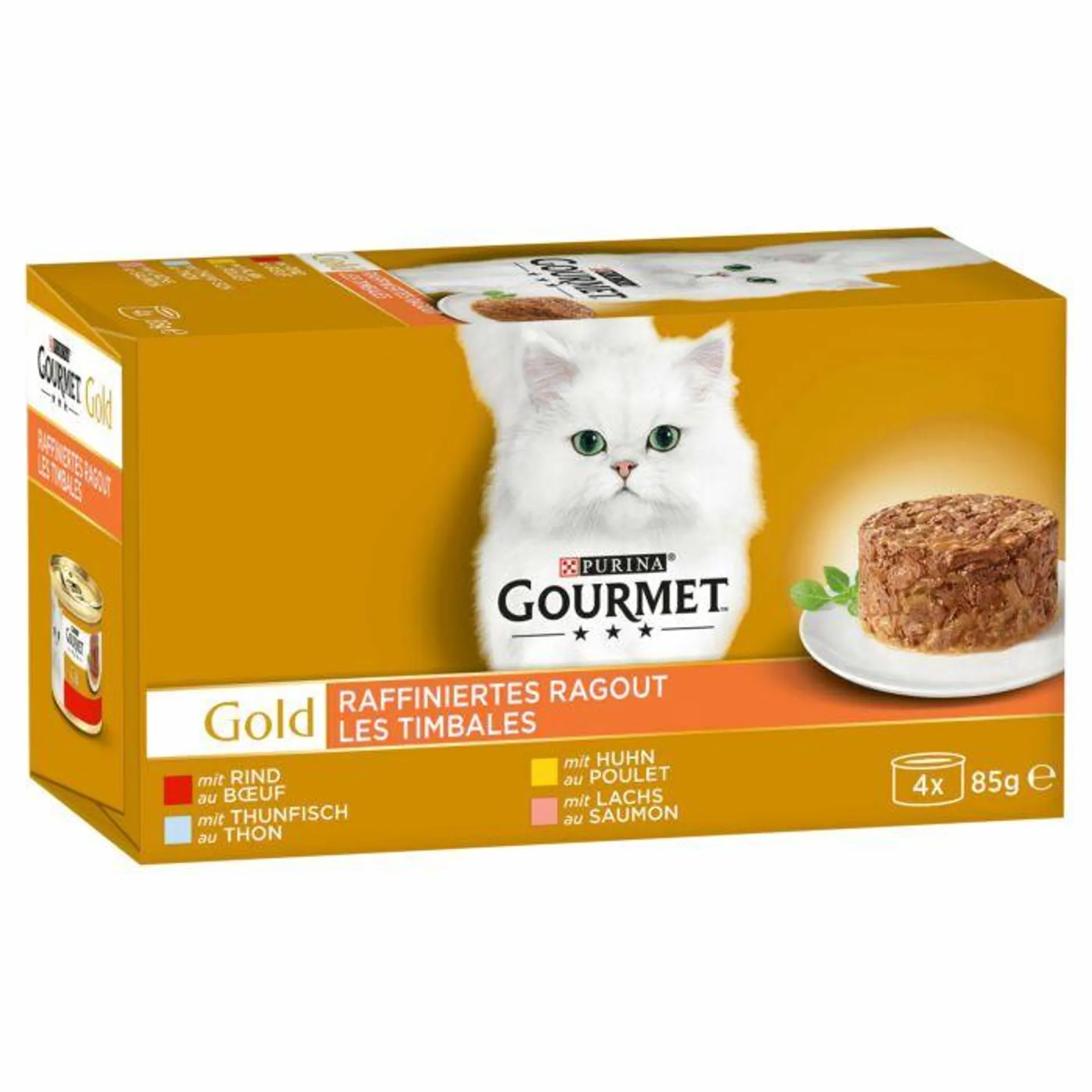 Gourmet Gold Raffiniertes Ragout - Rind, Huhn, Lachs, Thunfisch