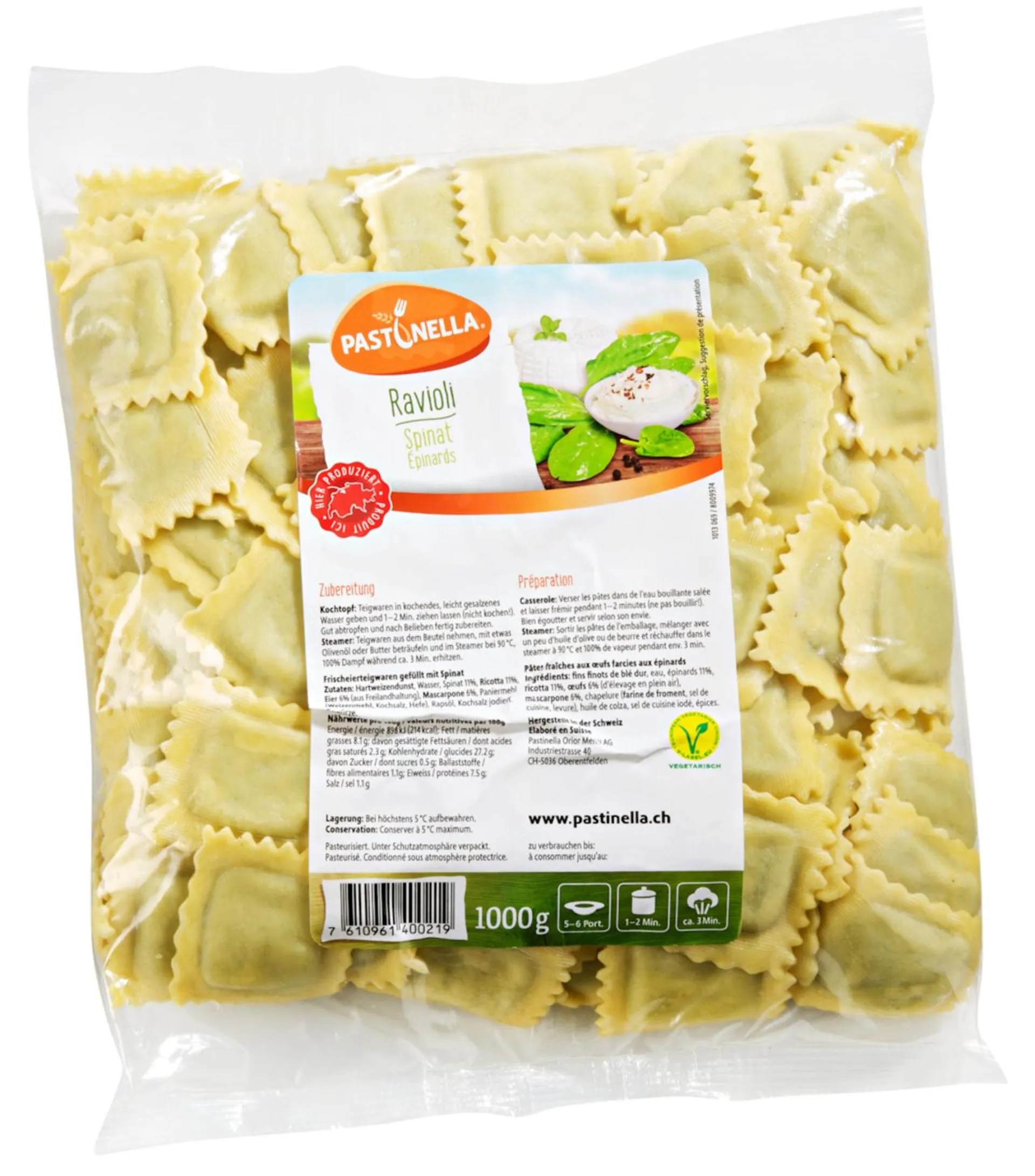 Pastinella Ravioli mit Spinat