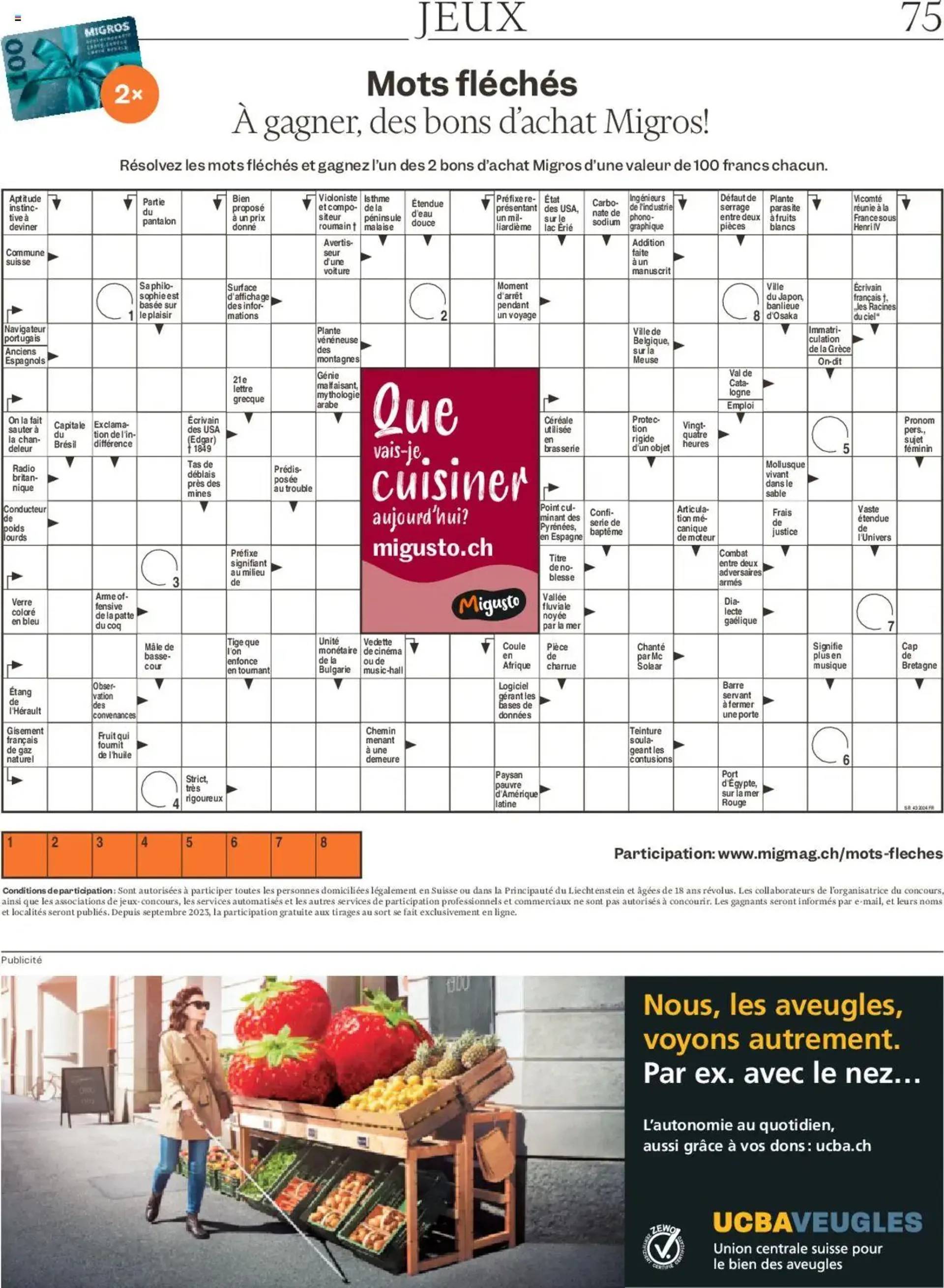 Migros Magazin FR von 21. Oktober bis 27. Oktober 2024 - Prospekt seite  75