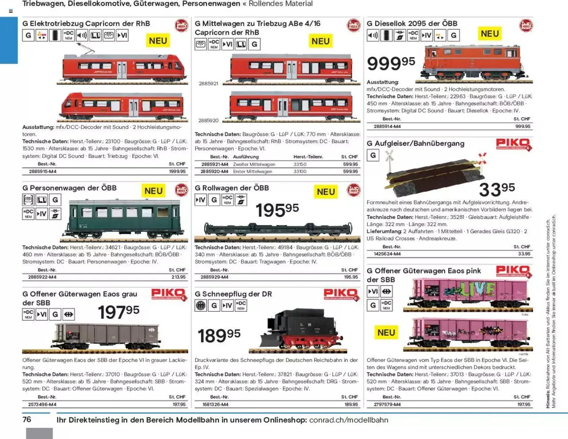 Conrad Modellbahn Katalog 2023/24 von 5. September bis 31. Dezember 2023 - Prospekt seite  78