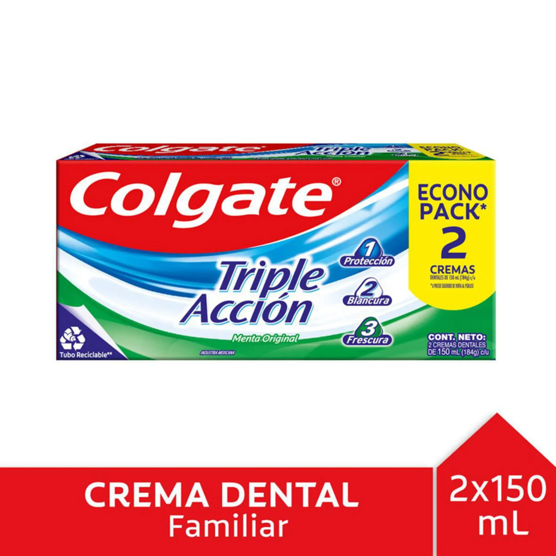 Pasta Dental Colgate Triple Acción 150 ml 2 un. | Jumbo.cl