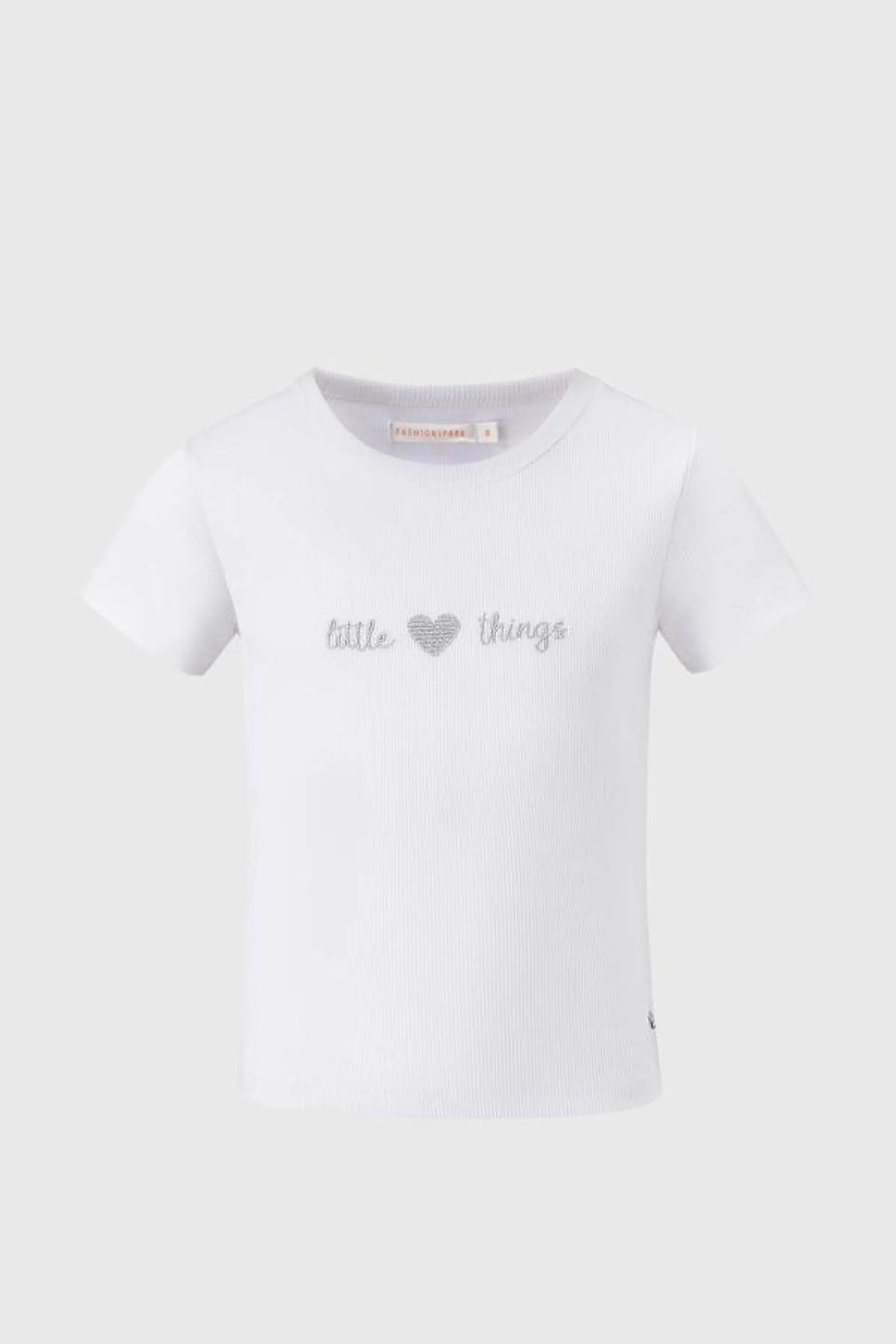 Polera niÑa rib bordado blanco