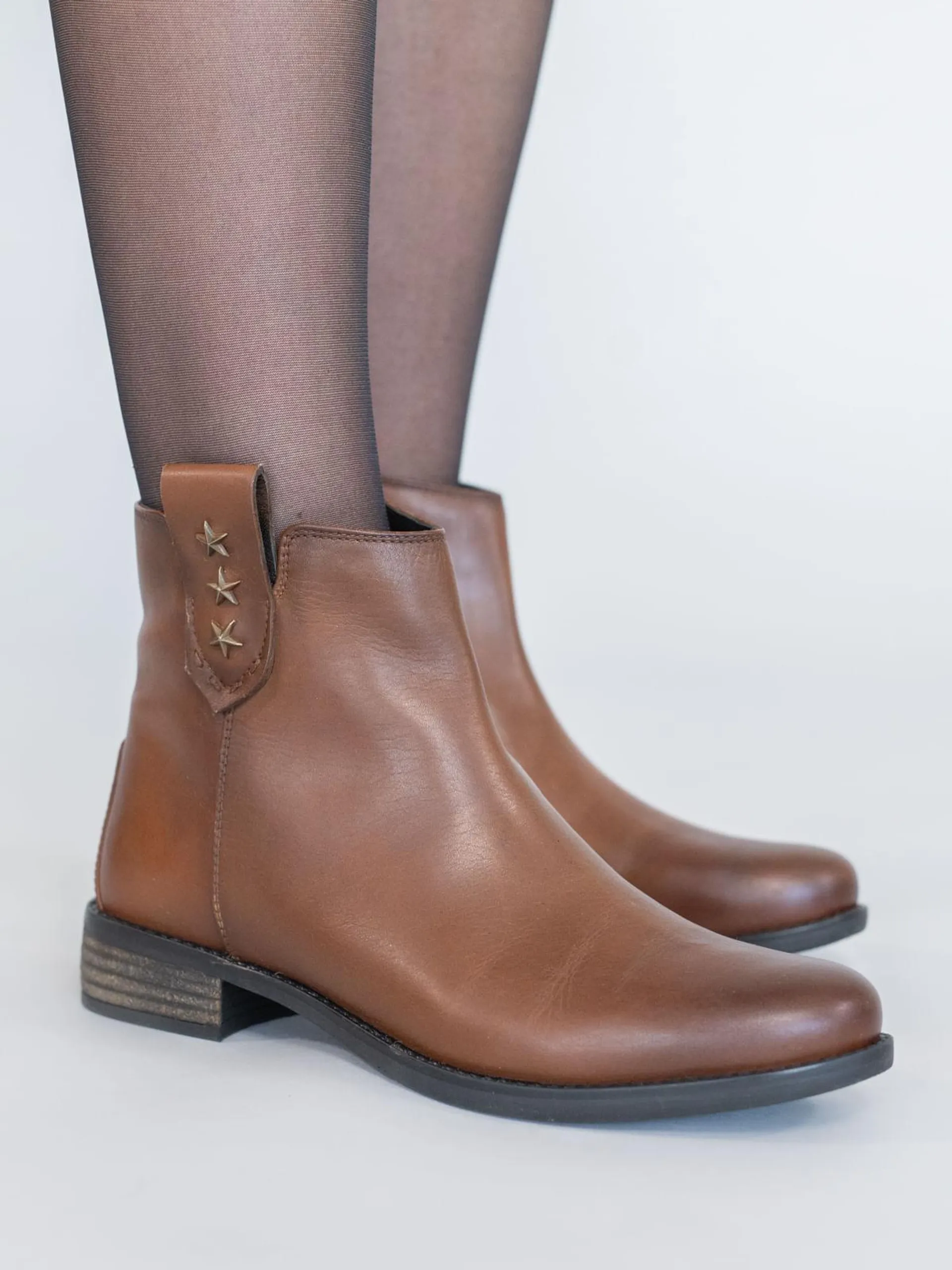 Botin Cuero Mujer Elder Café