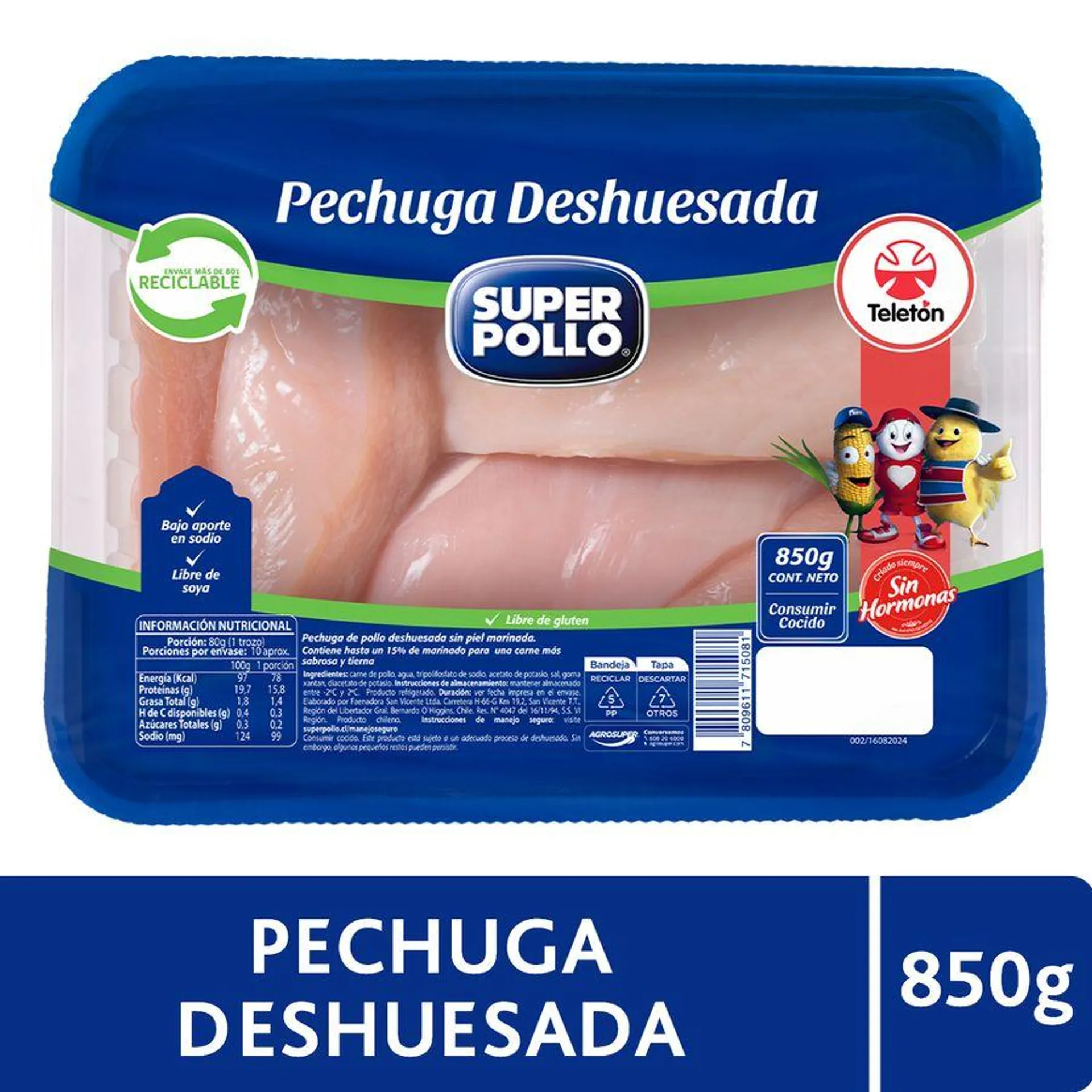 Pechuga Deshuesada 850 g