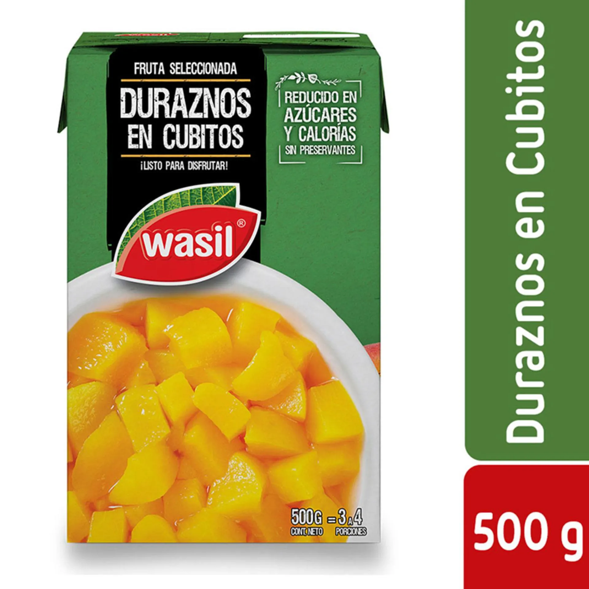 Duraznos Cubitos Wasil 500 g