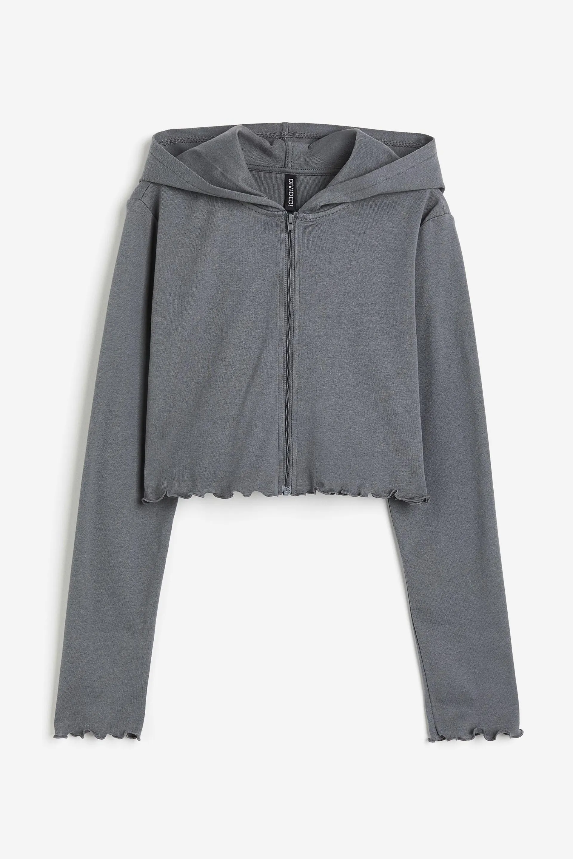 Polerón hoodie cropped con cierre