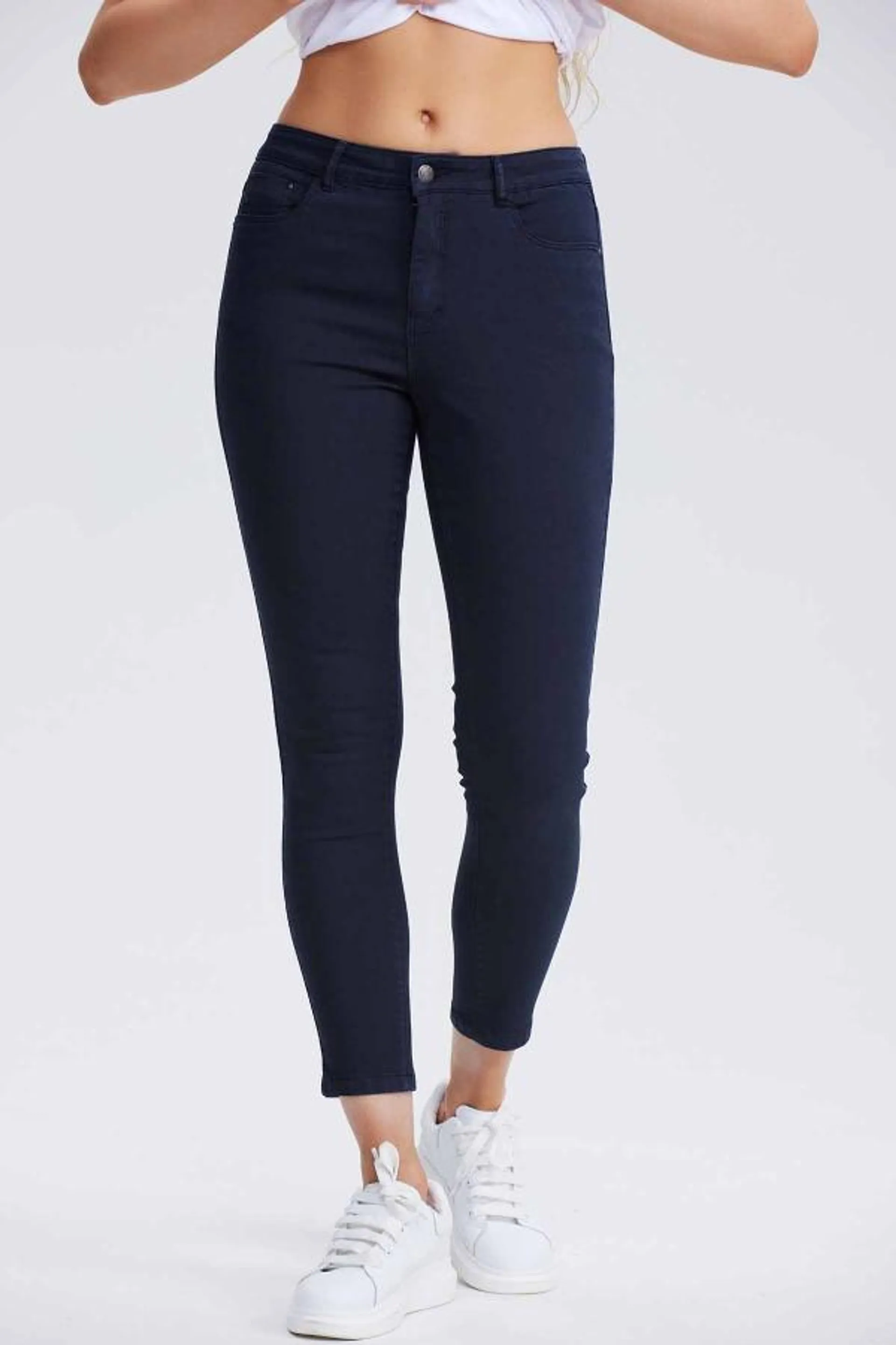 Jeans mujer super skinny azul marino