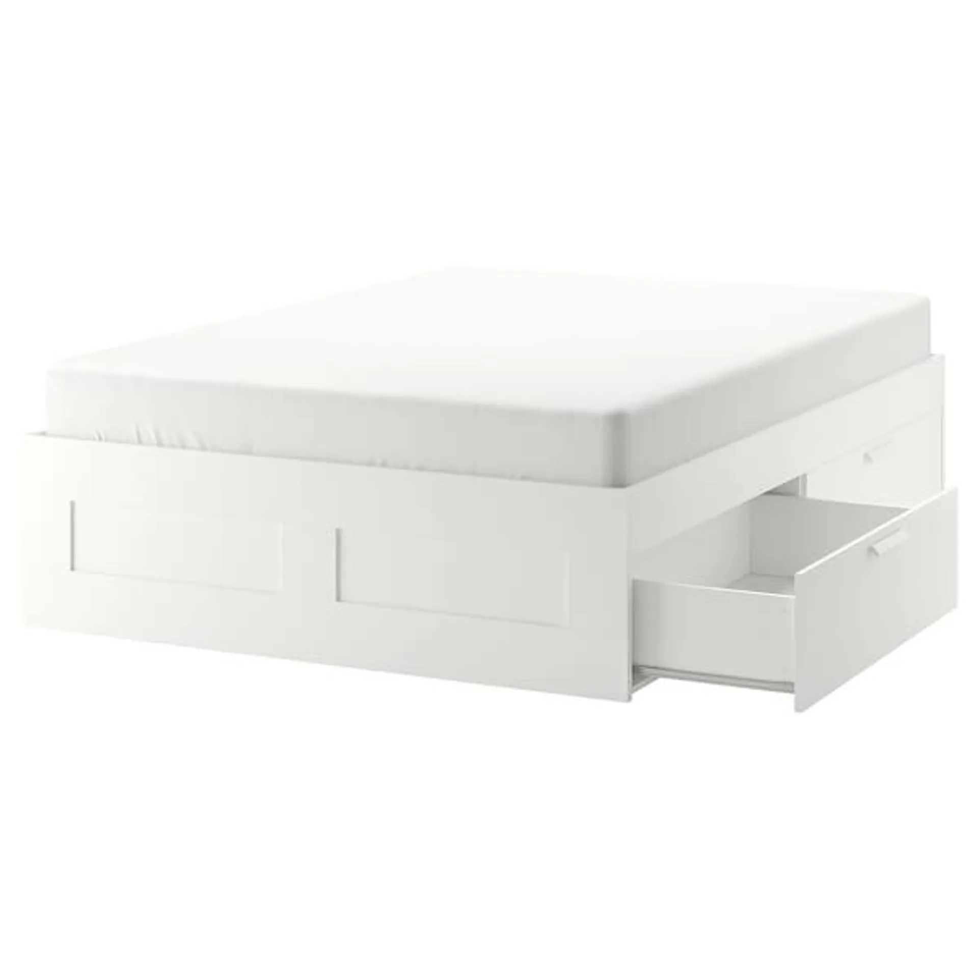 Estructura de cama con almacenaje, blanco,