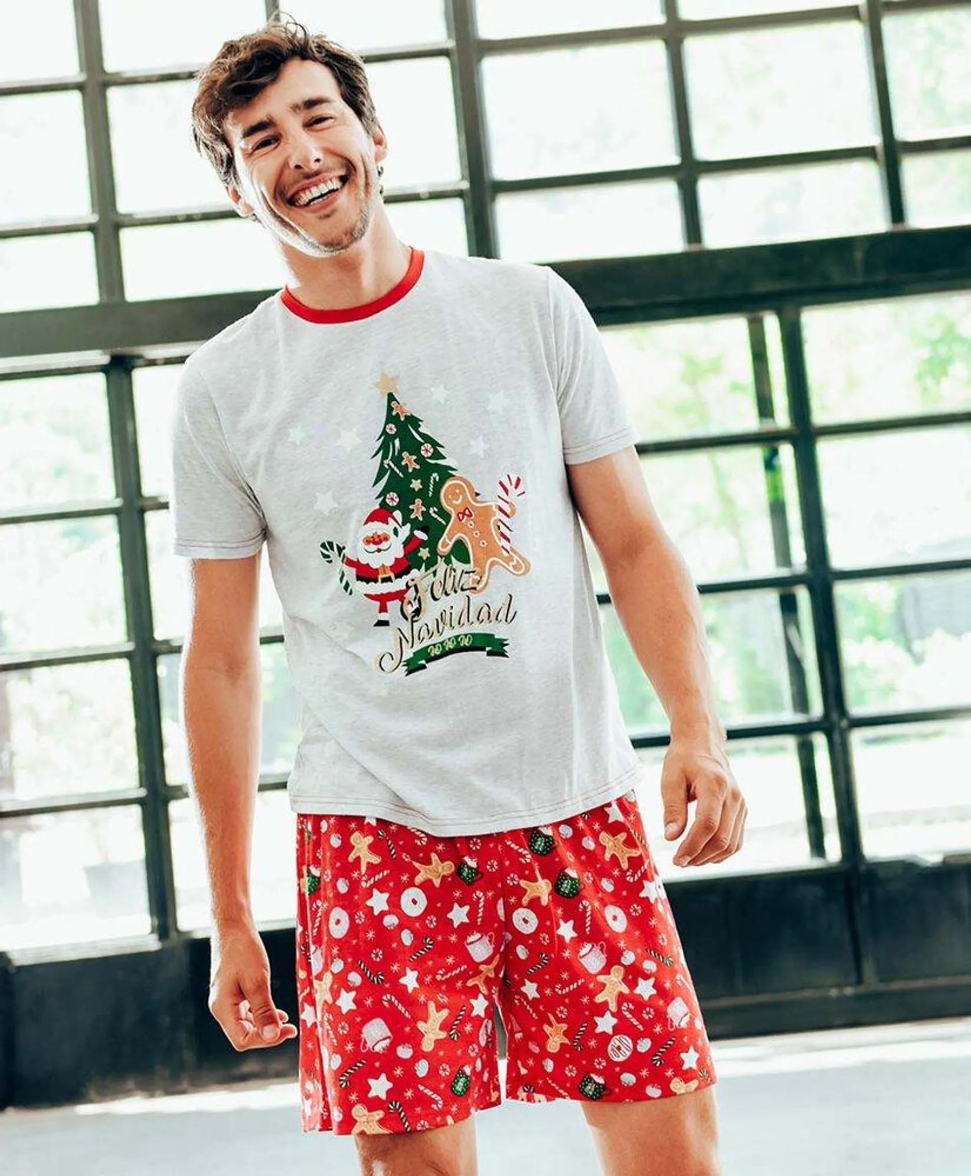 Pijama hombre navidad short