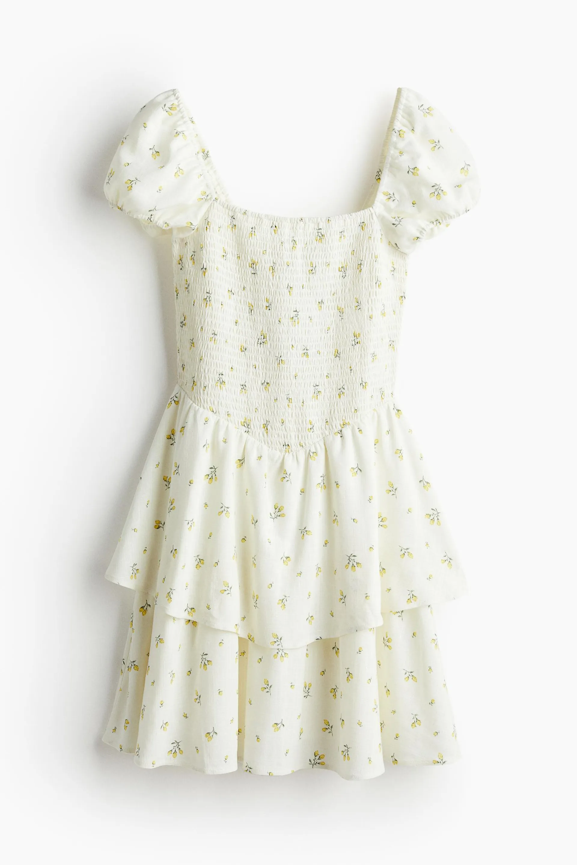 Vestido panal de abeja con falda escalonada