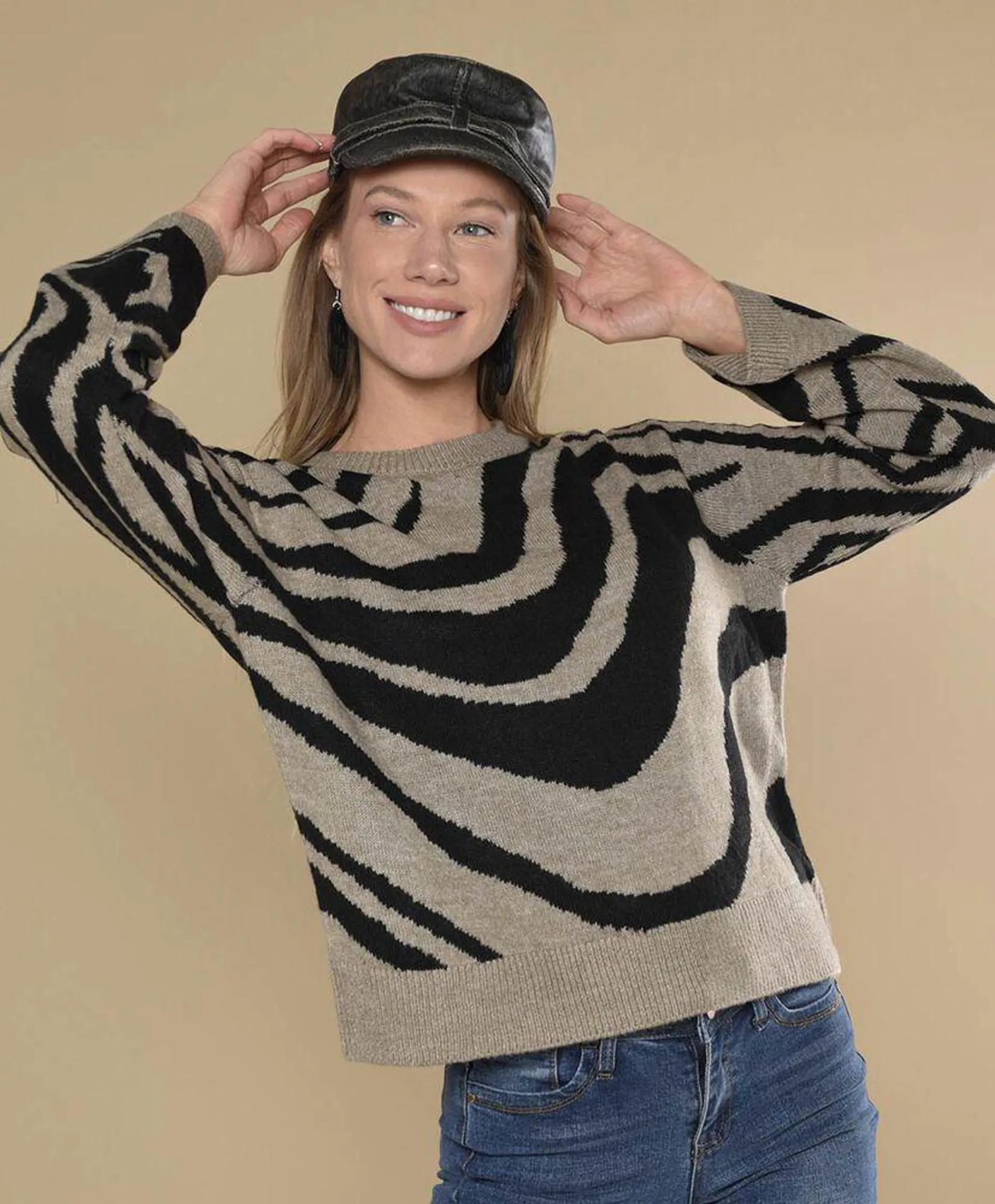 Sweater mujer bicolor