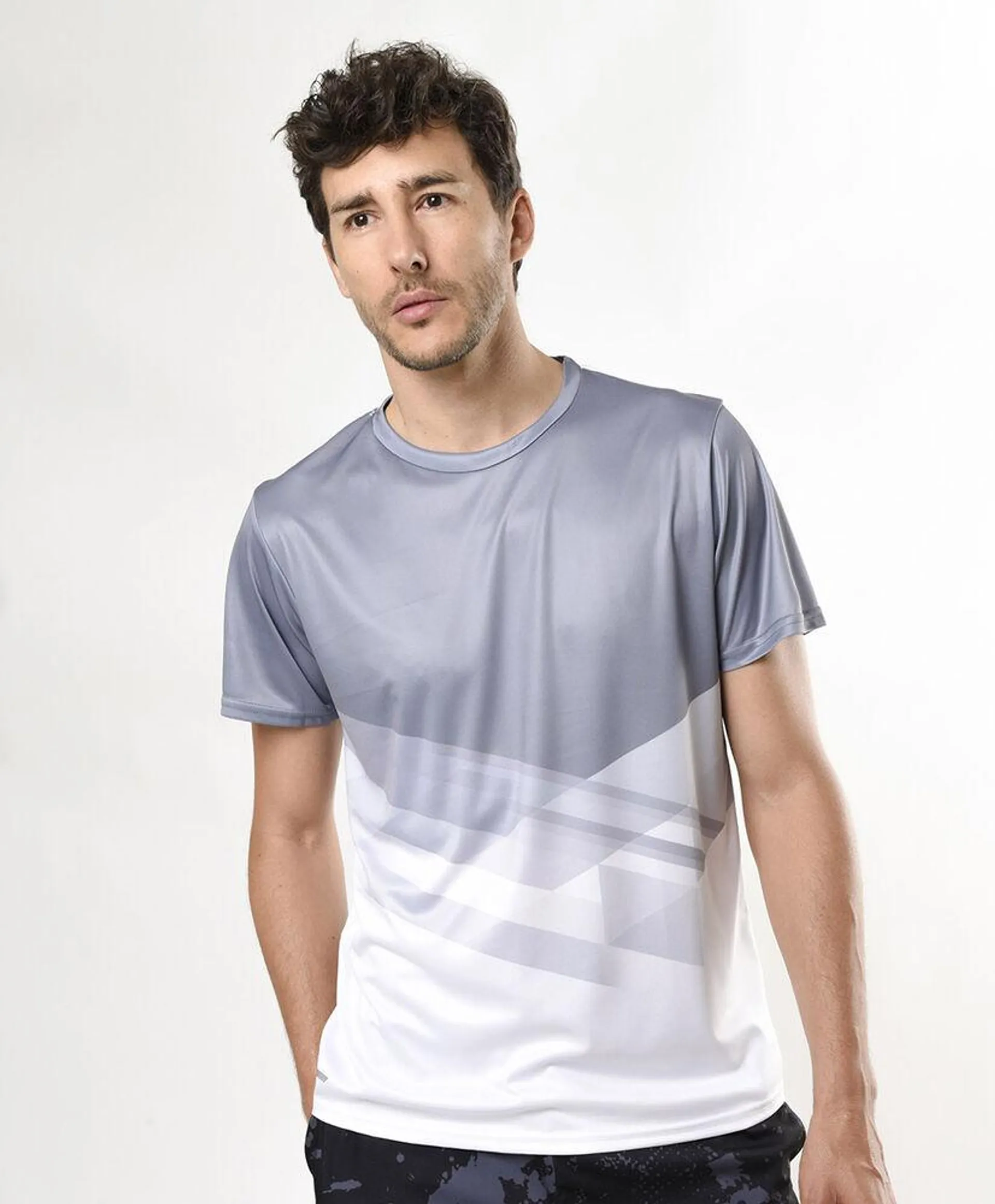 Polera deportiva hombre bicolor