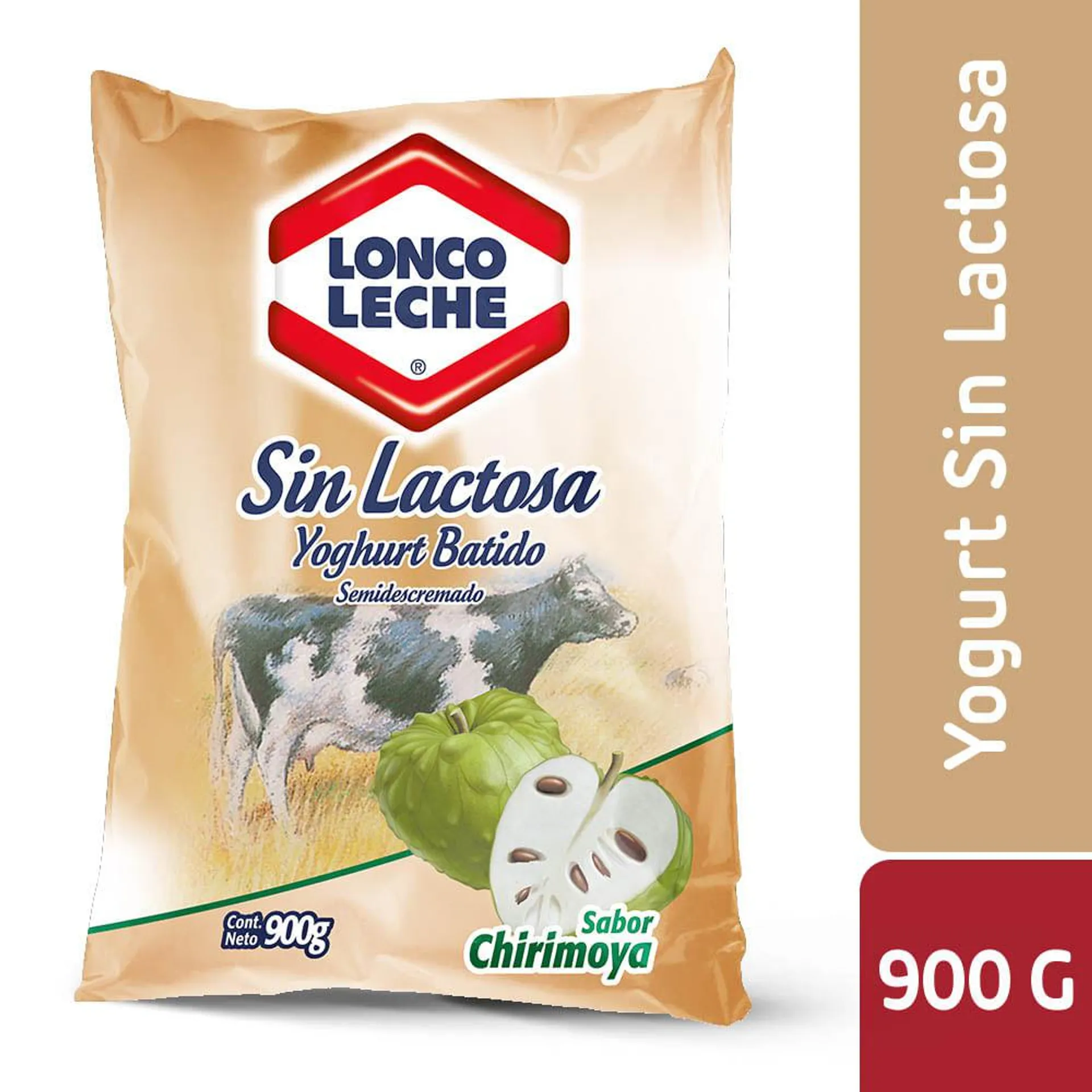 Yoghurt Loncoleche sin lactosa chirimoya bolsa 900 g
