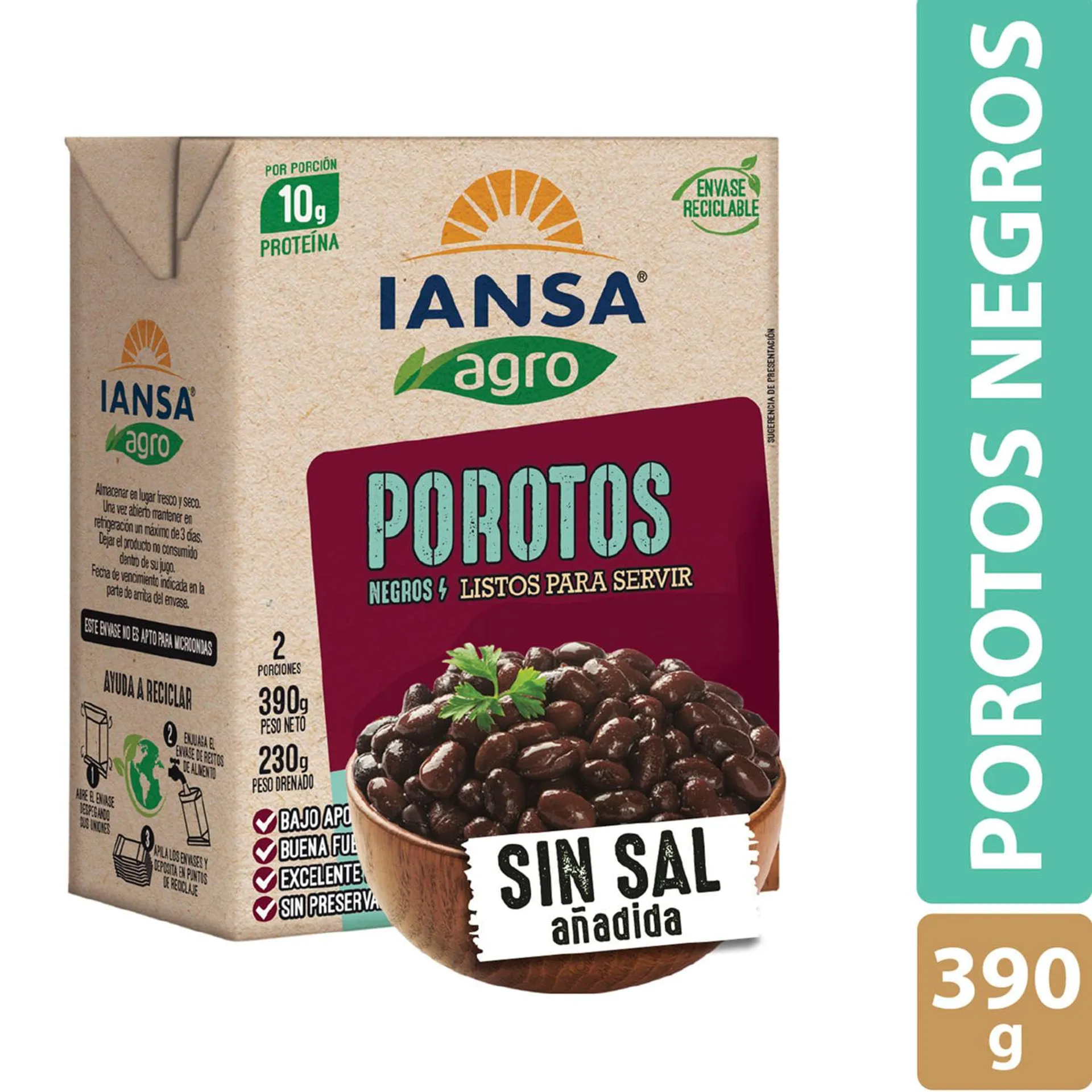 Porotos Negros Iansa Agro Listos 390 g