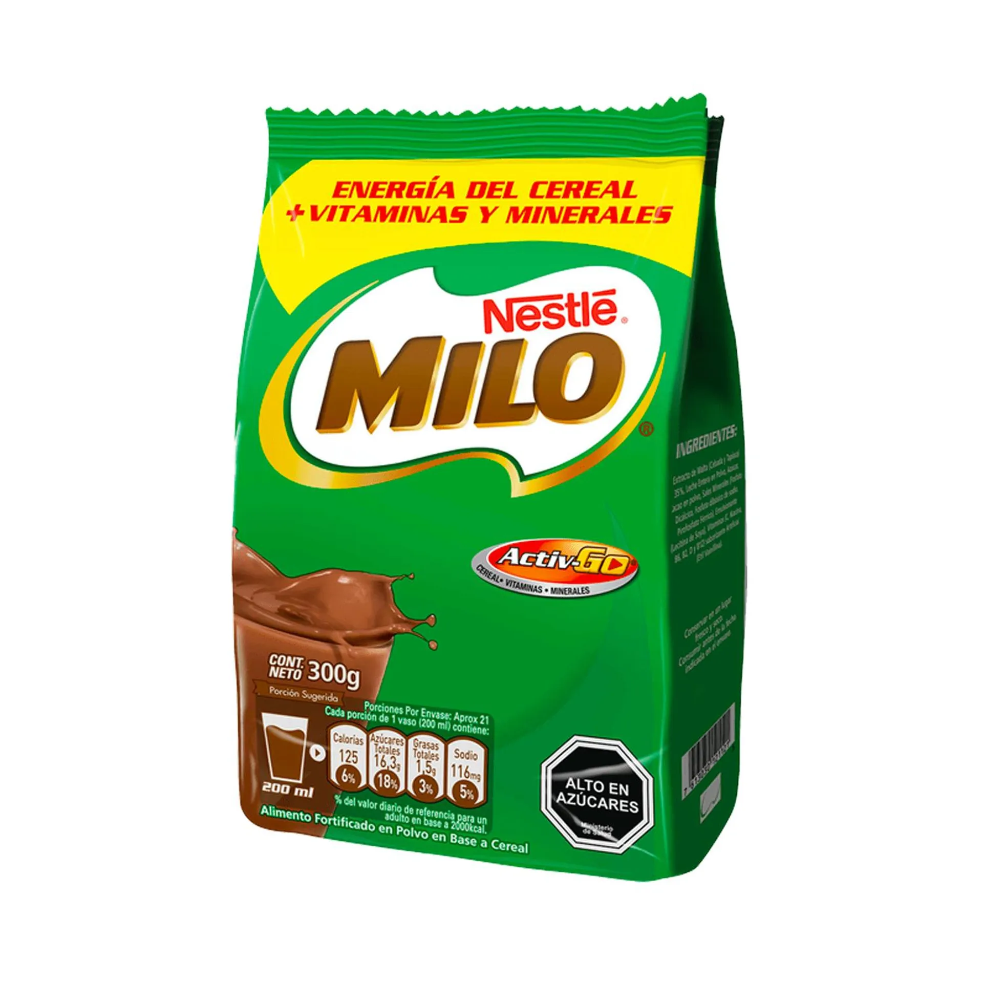 Saborizante En Polvo Chocolate Milo Active Go 300 Gr