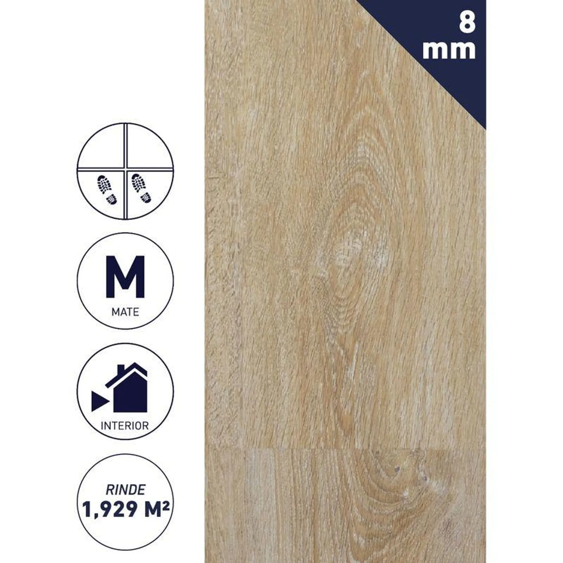 Piso Flotante 8 mm 1,929 m2 Oak Light