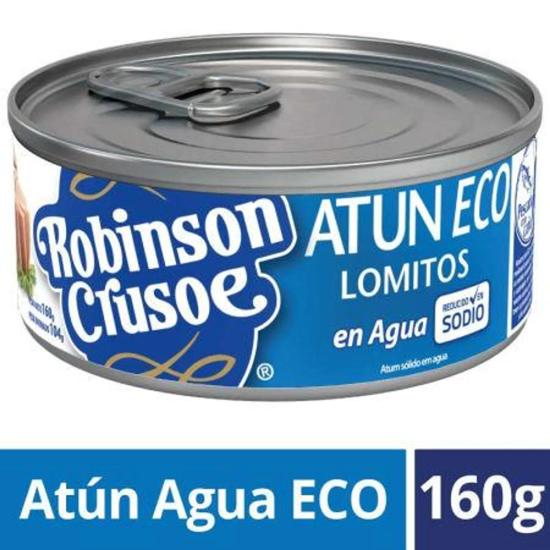 Robinson Crusoe - Atún Lomitos Light Al Agua, Drenado 104 g - Neto 160 g