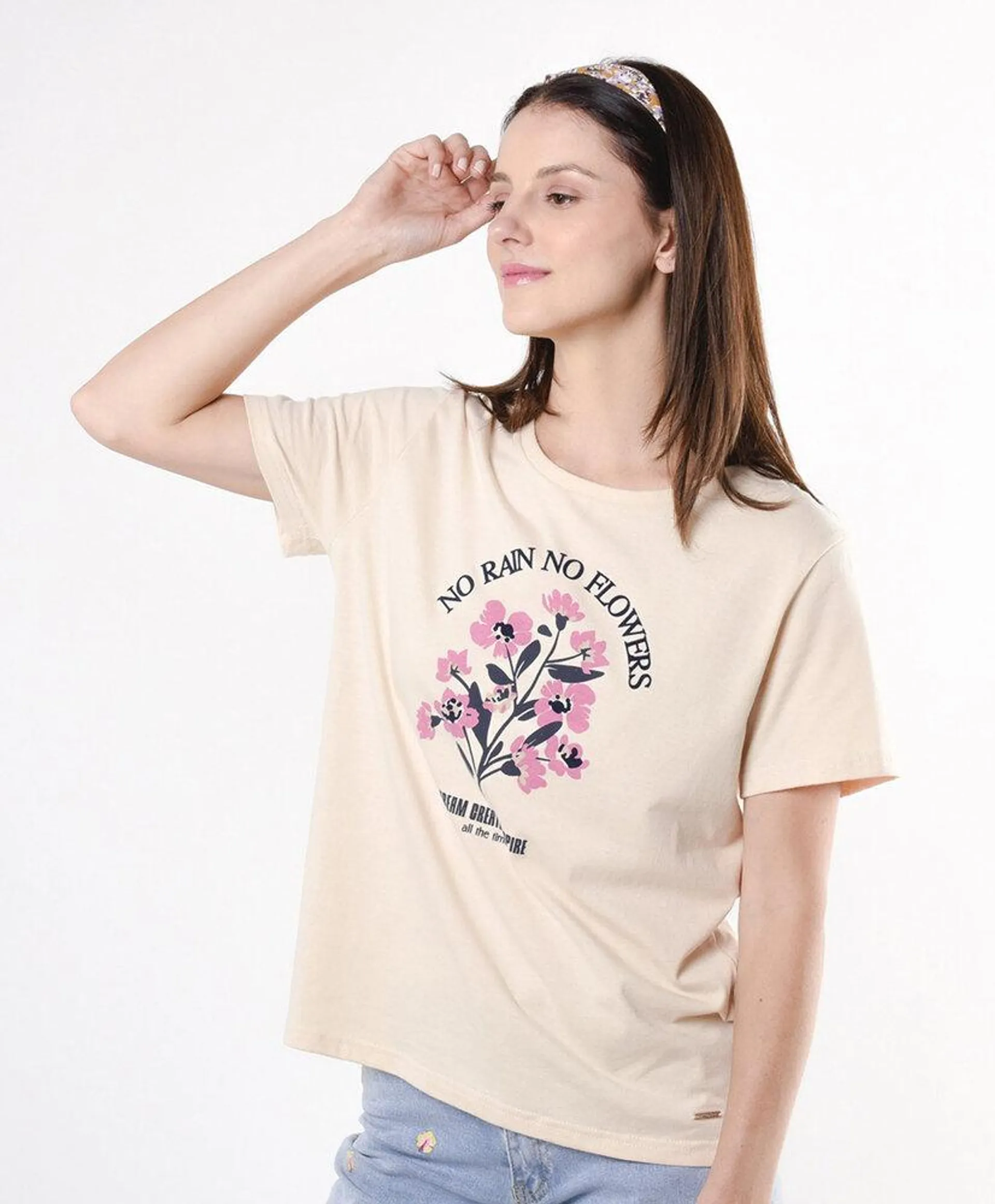 Polera mujer flores velvet