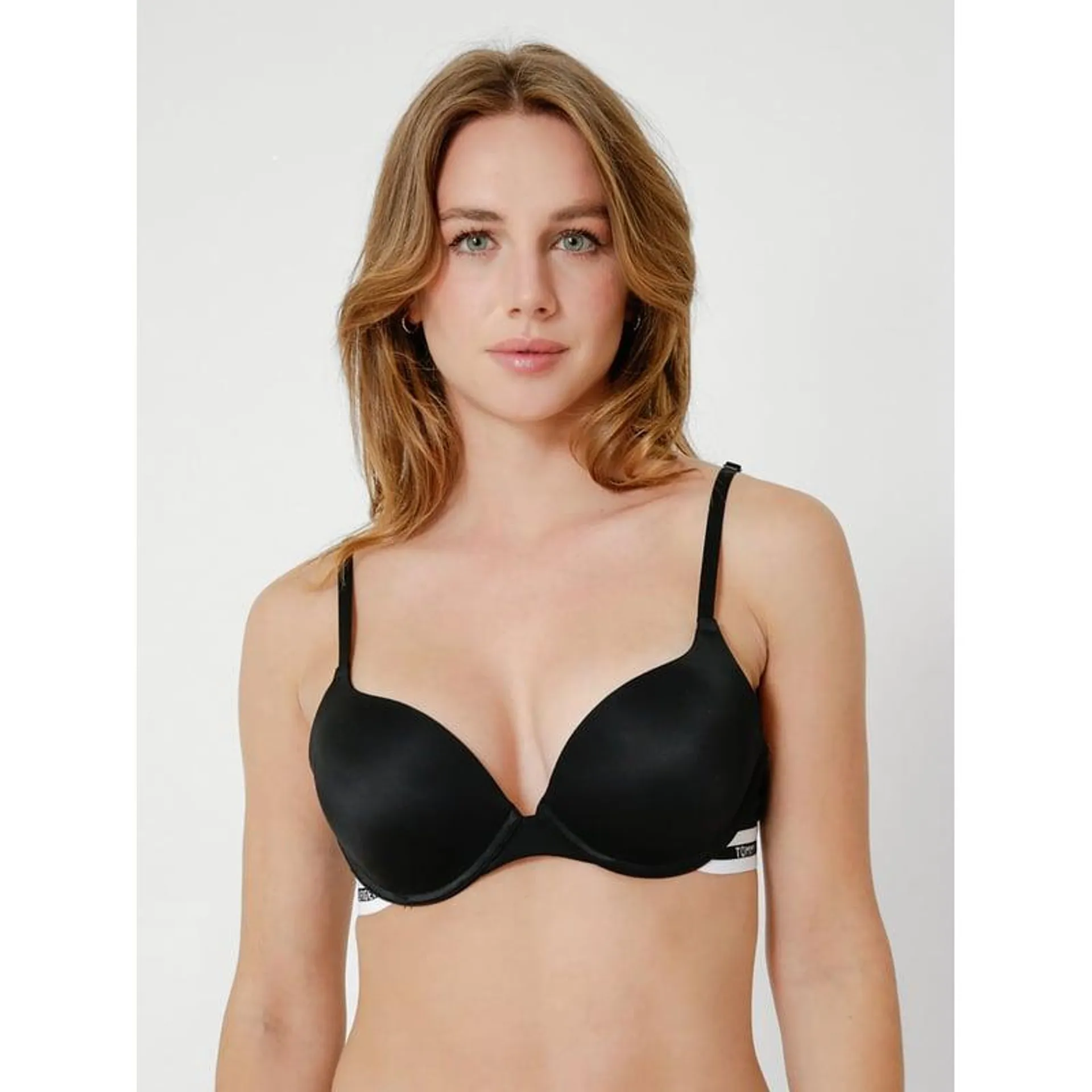 Brassier Micro Push Up Con Logo Negro Tommy Hilfiger