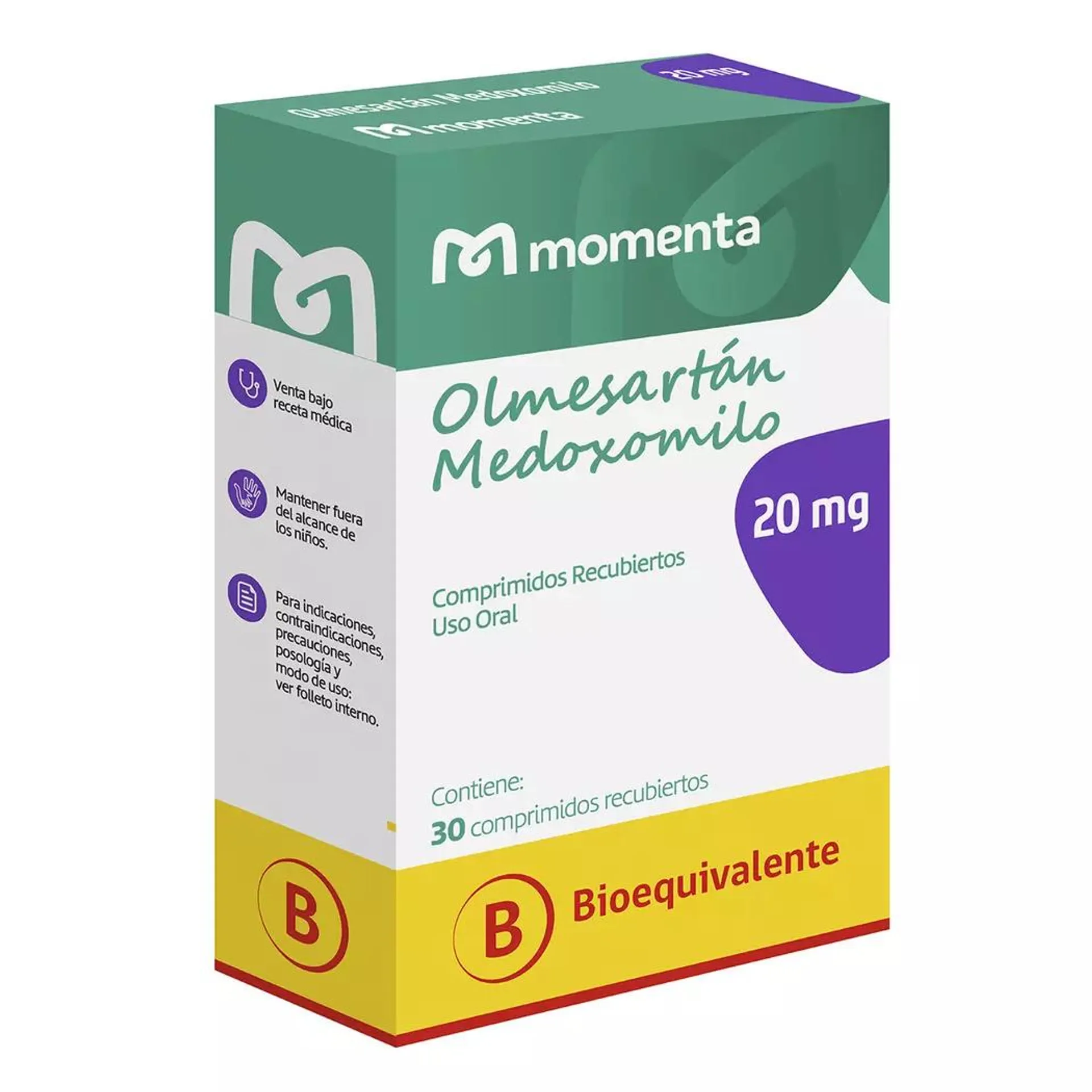 Olmesartan (B) 20mg 30 Comprimidos Recubiertos