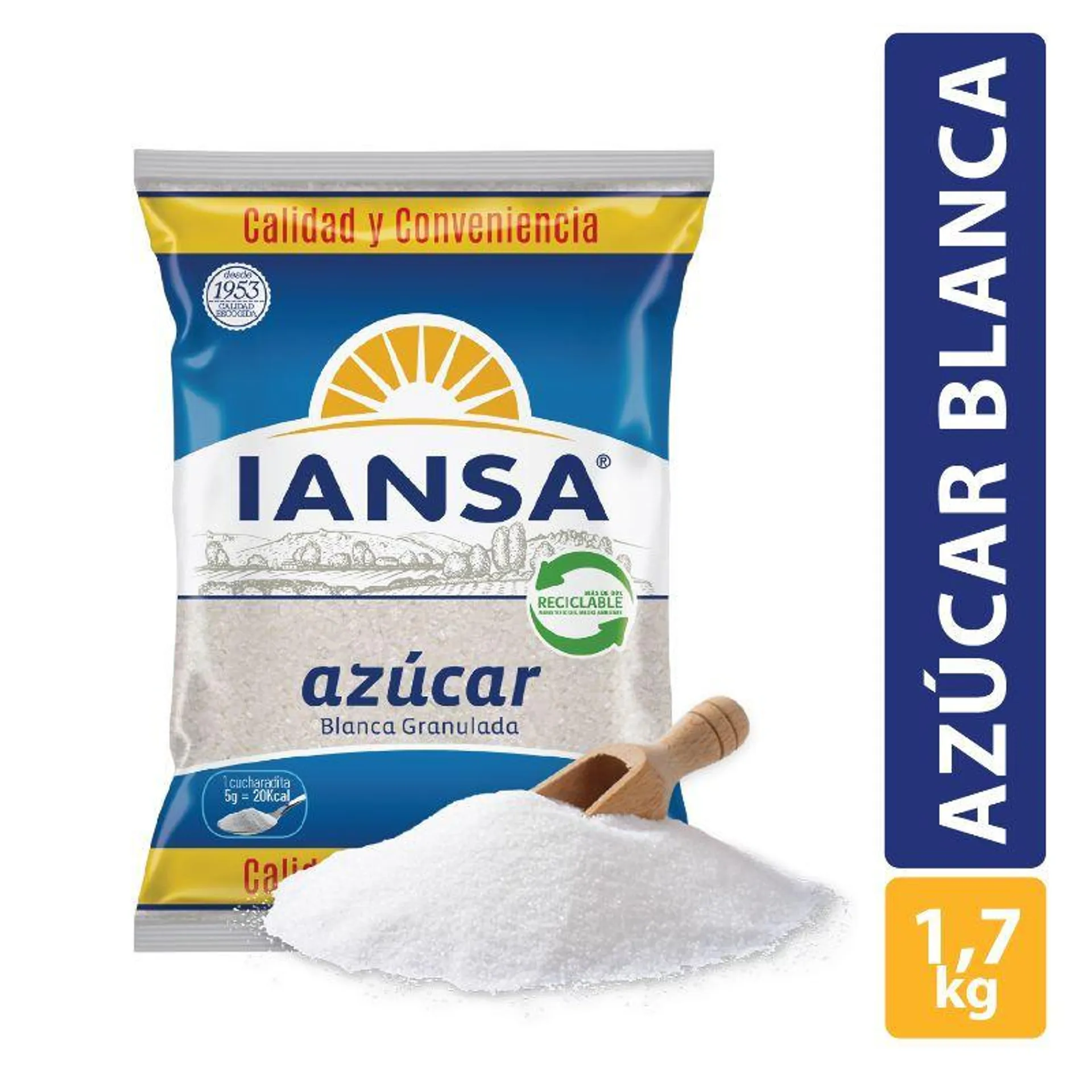 Azúcar Blanca Bolsa., 1,7 Kg