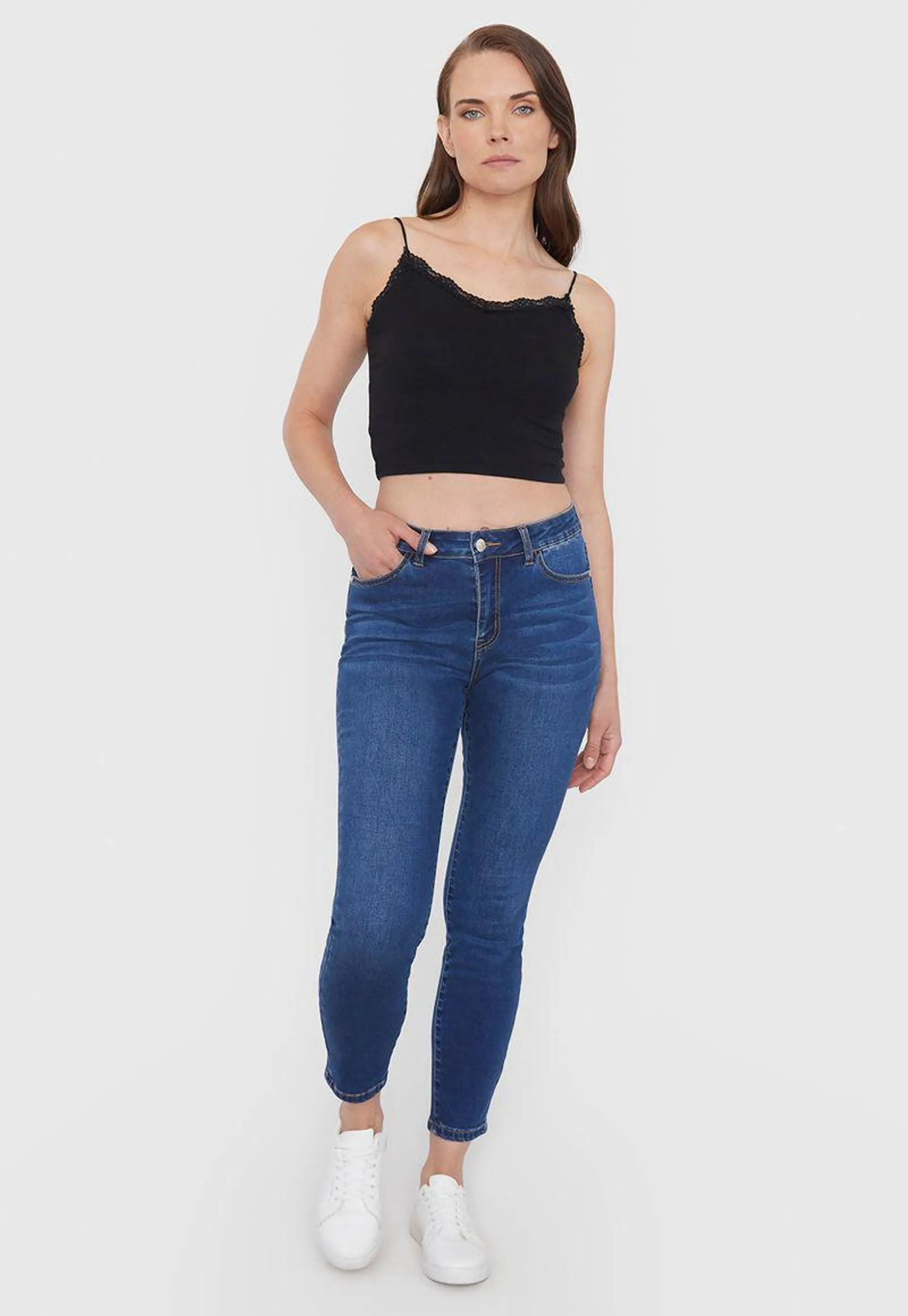 Jeans Mujer Skinny Azul Oscuro