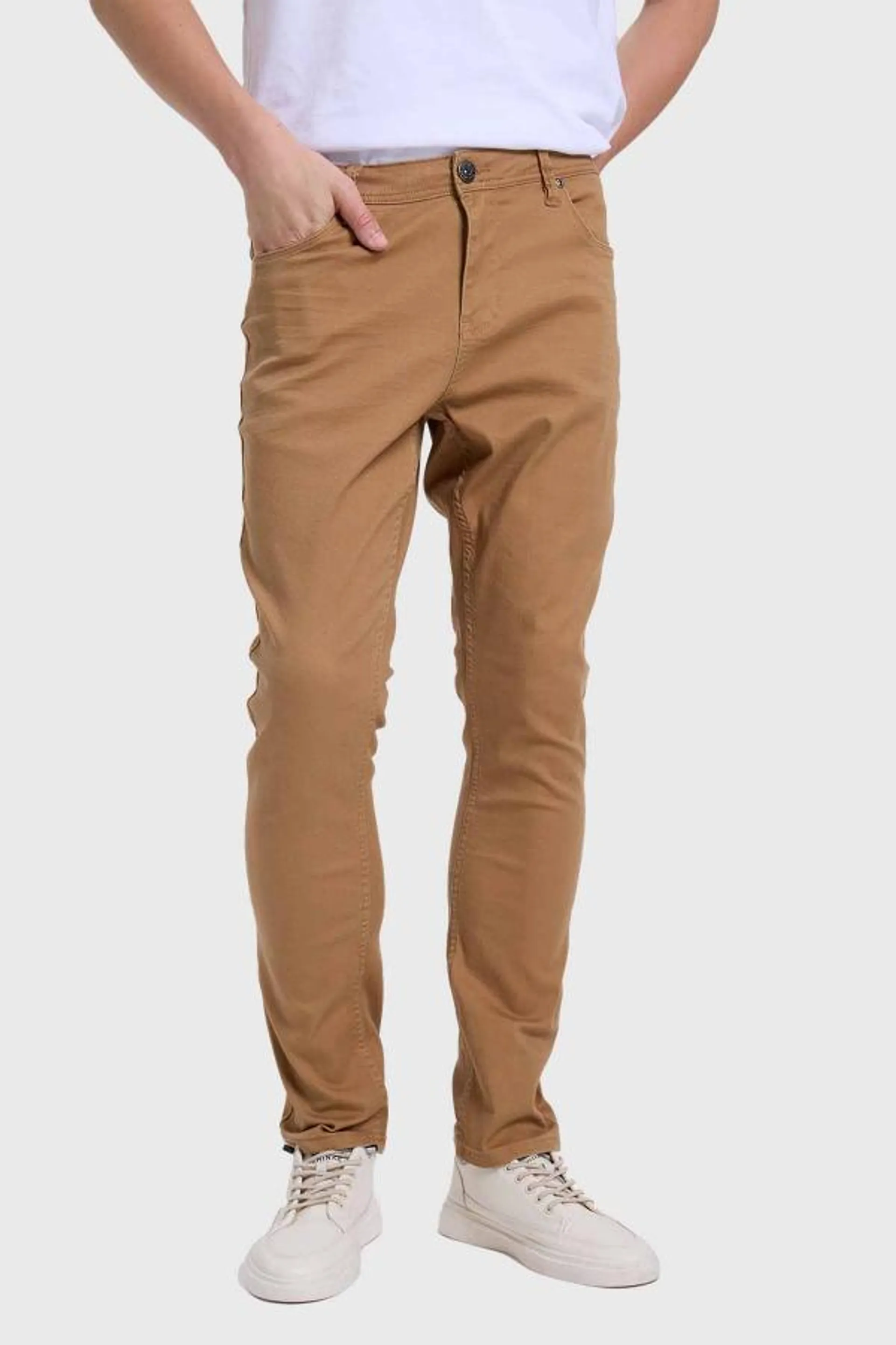 Jeans hombre slim color cafÉ i